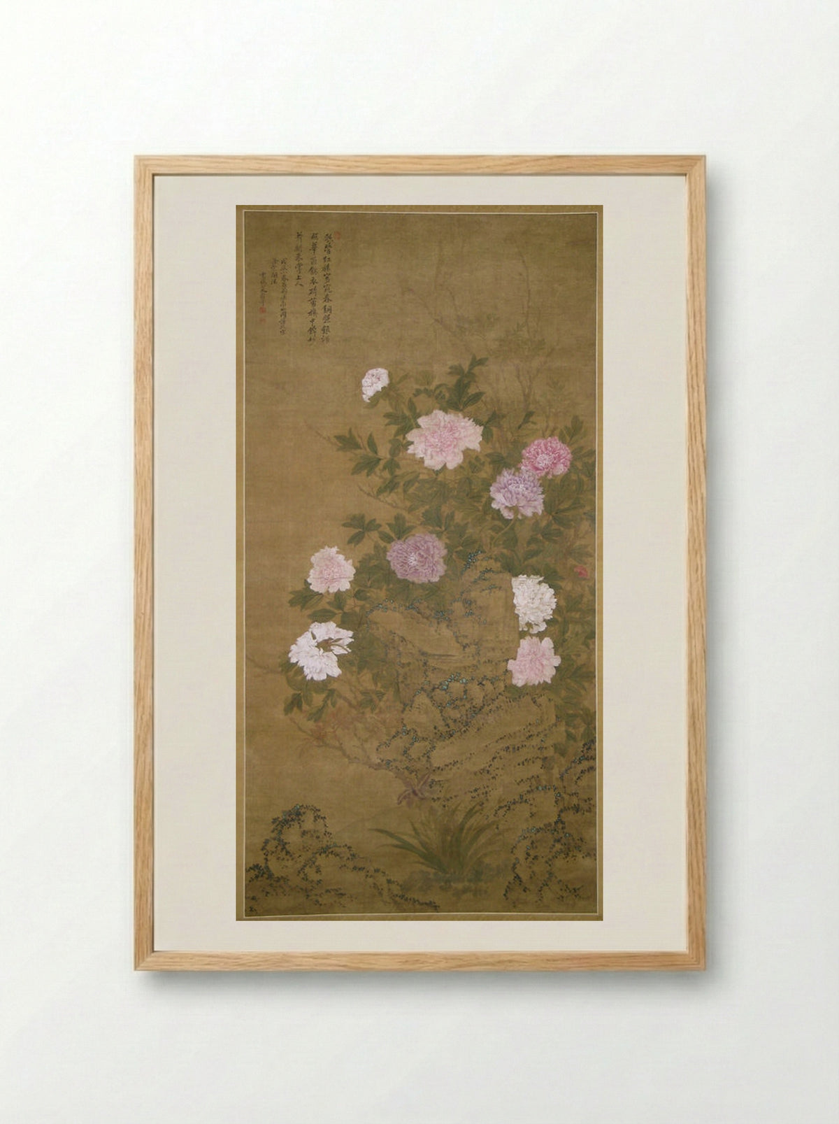 Tree Peonies - Yun Shouping - Framed Print Wood