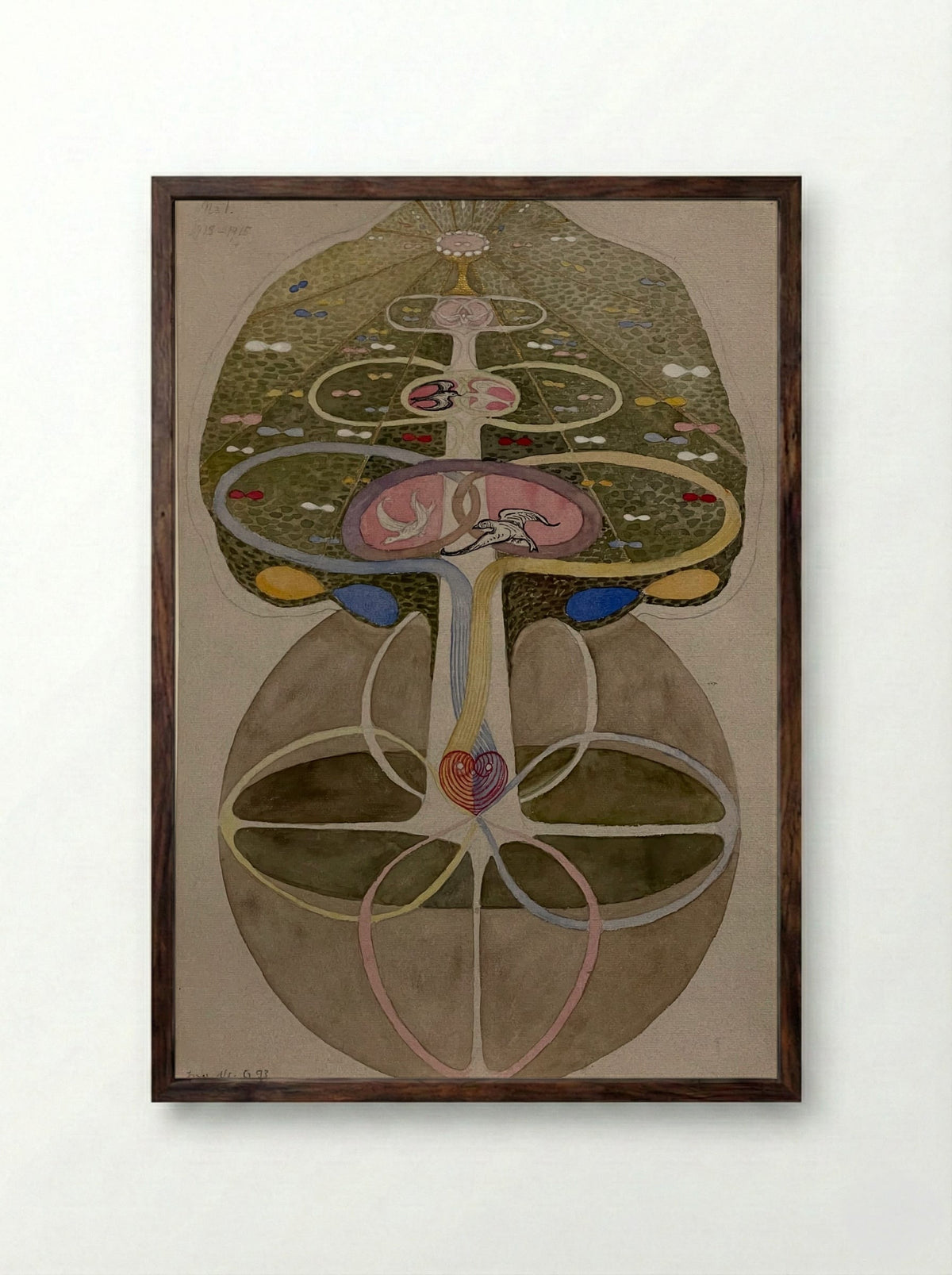 Tree of Knowledge, No. 1 - Hilma af Klint - Framed Print Dark Wood