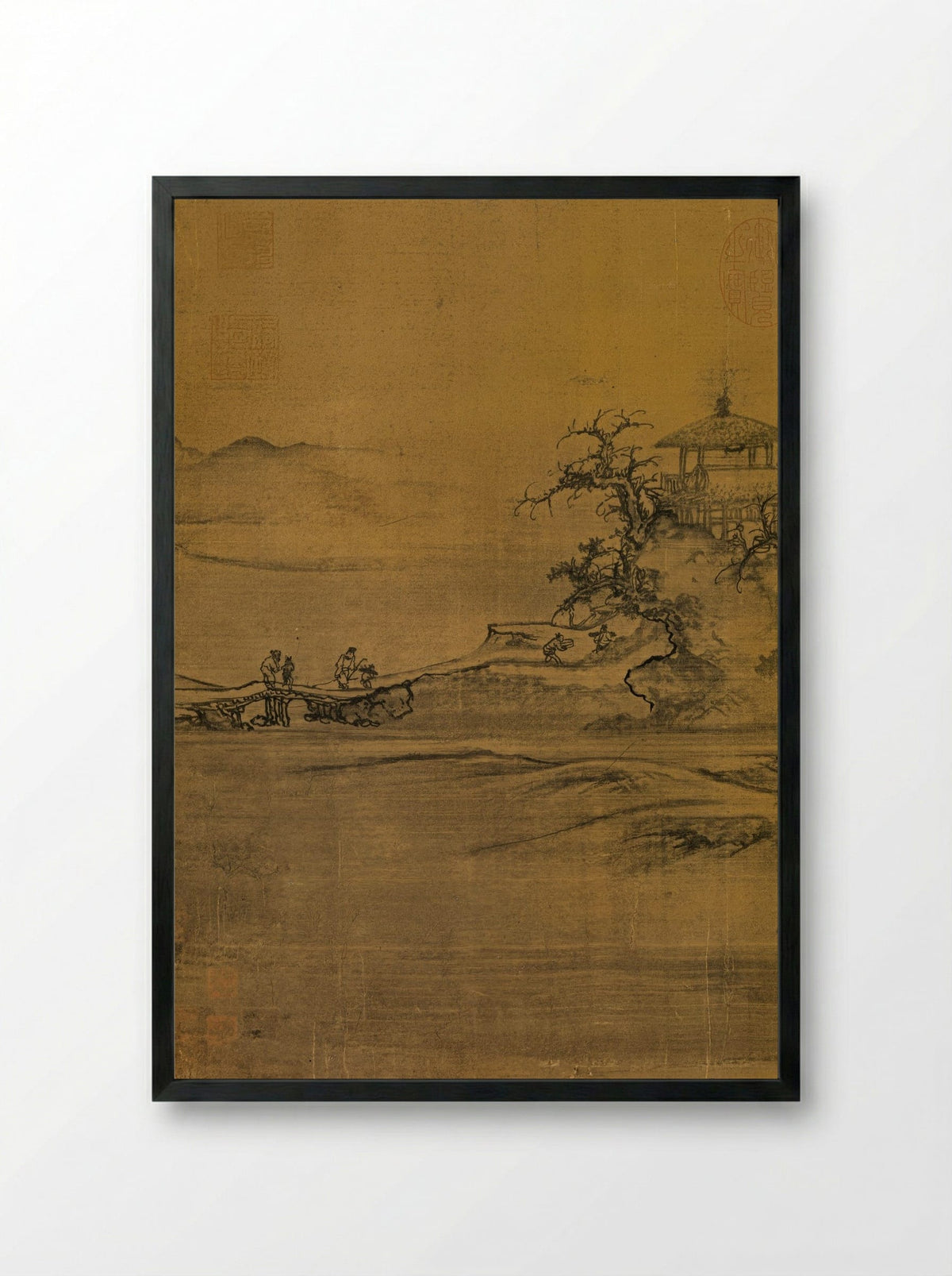 Trees (Attributed to Guo Xi) - Guo Xi - Framed Print Black
