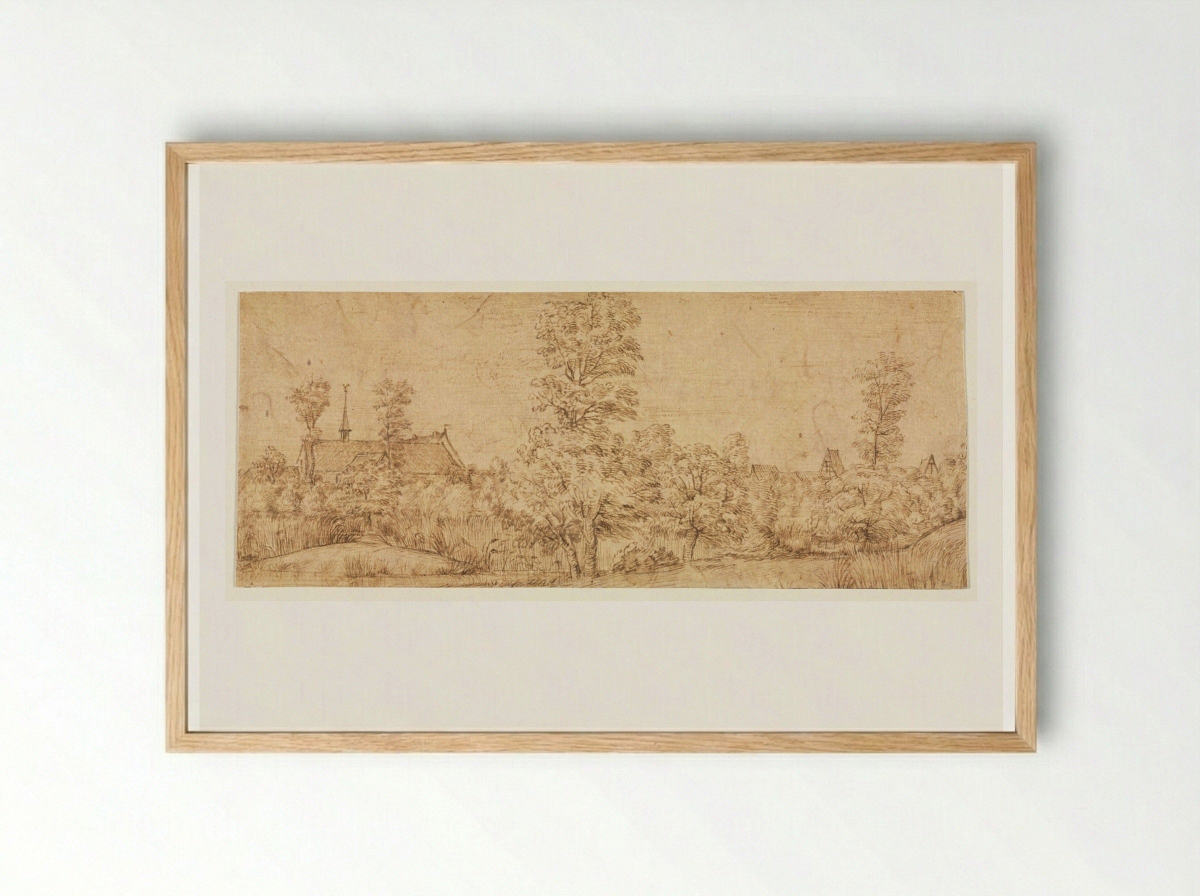 Trees before a Village - Jan Lievens - Framed Print Wood