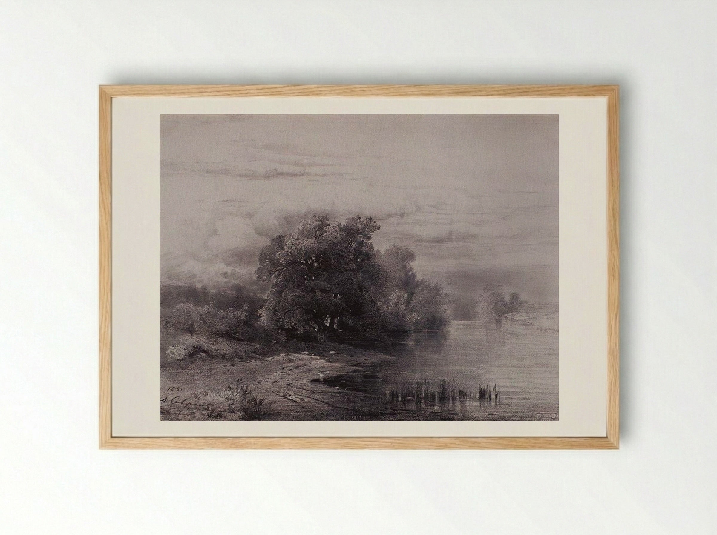 Trees by the River - Aleksey Savrasov - Framed Print Wood