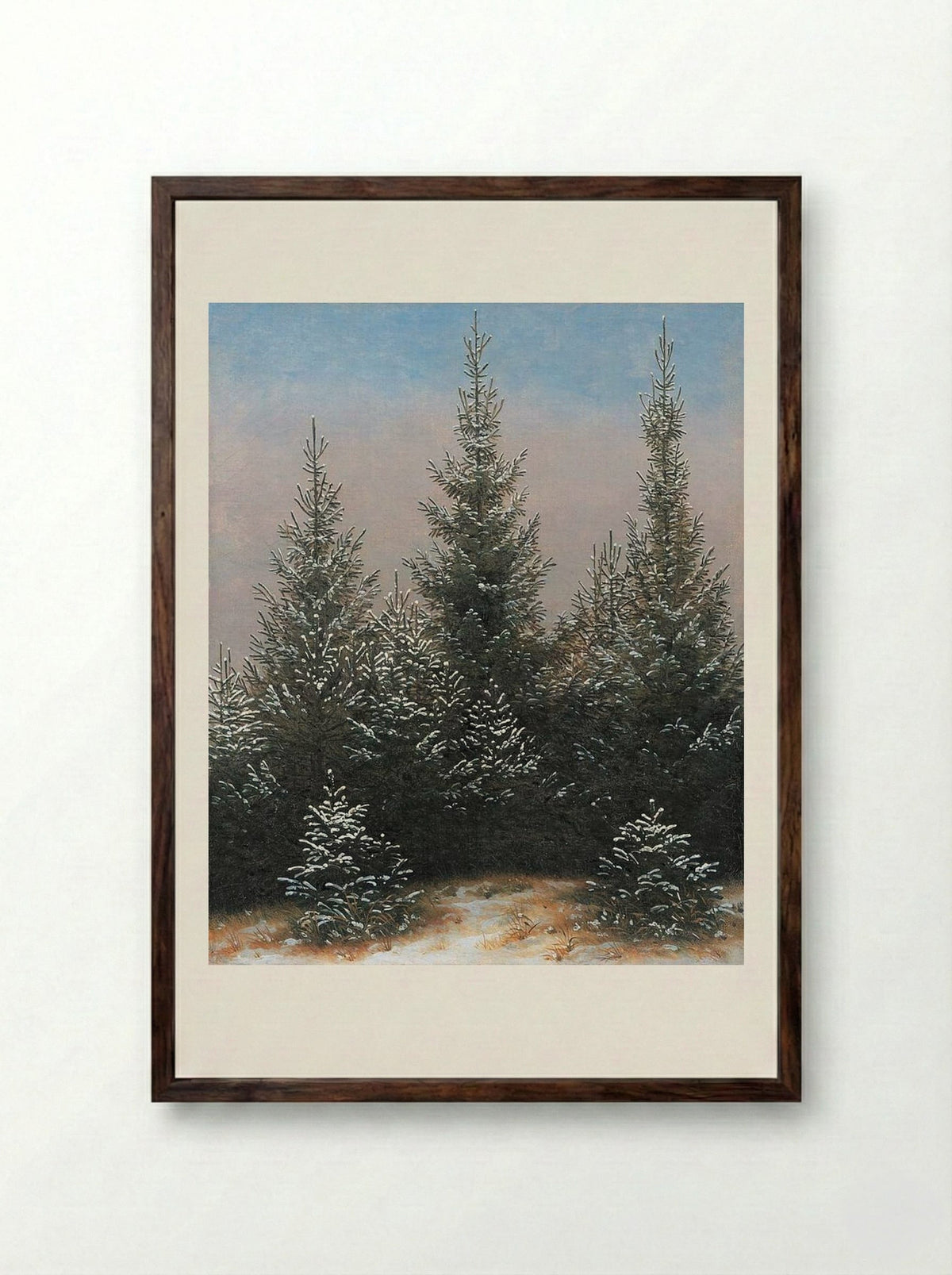 Trees in the Snow - Caspar David Friedrich - Framed Print Dark Wood