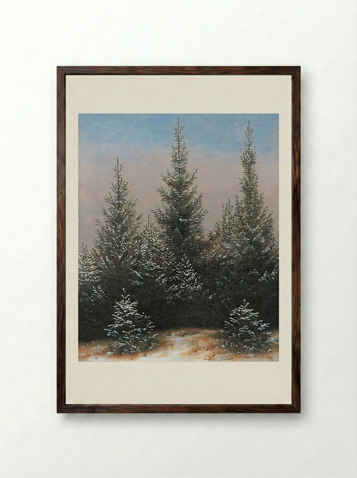 Trees in the Snow - Caspar David Friedrich - Framed Print Dark Wood