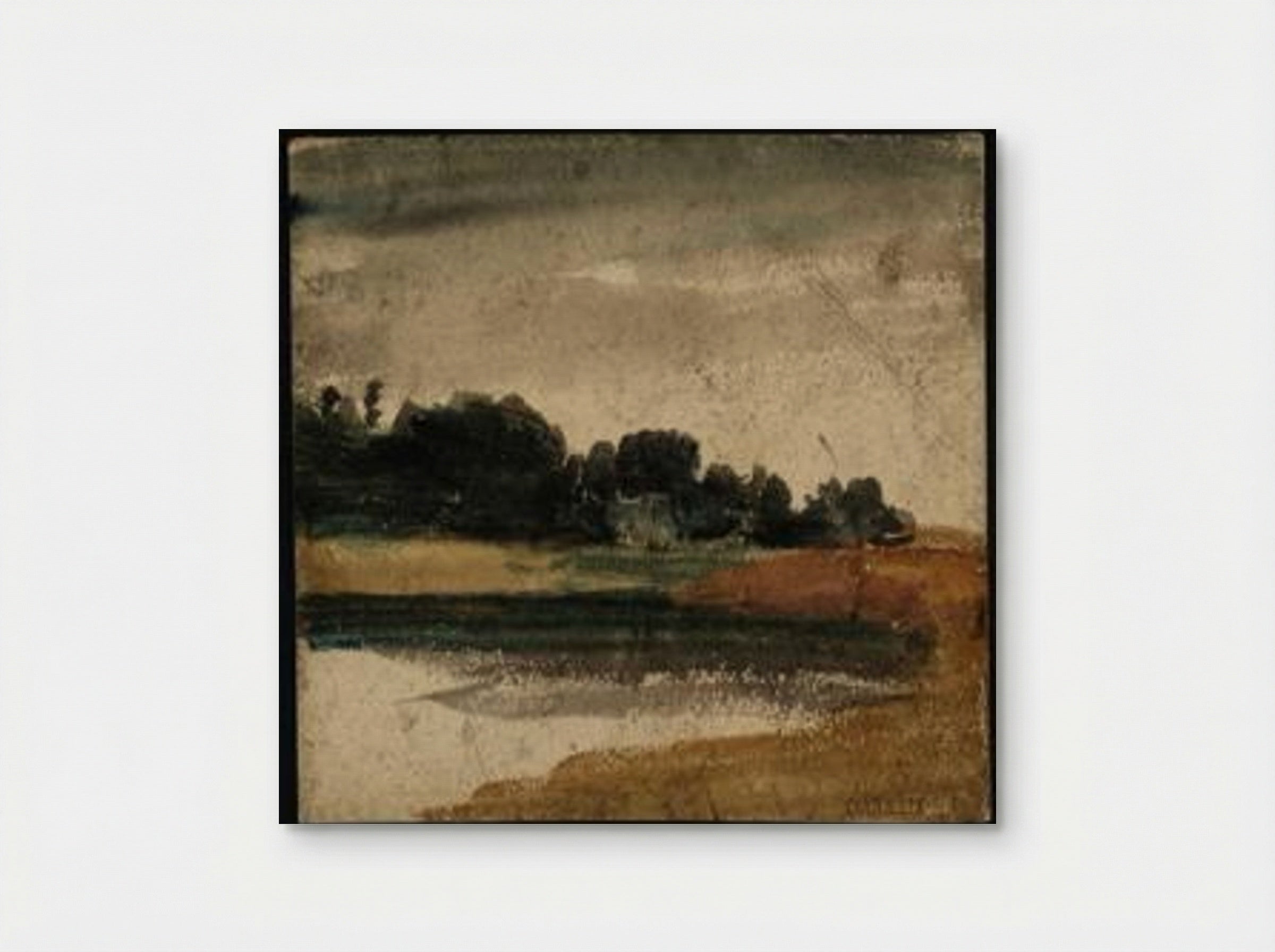 Trees near a Lake or River at Twilight - Thomas Girtin - Poster