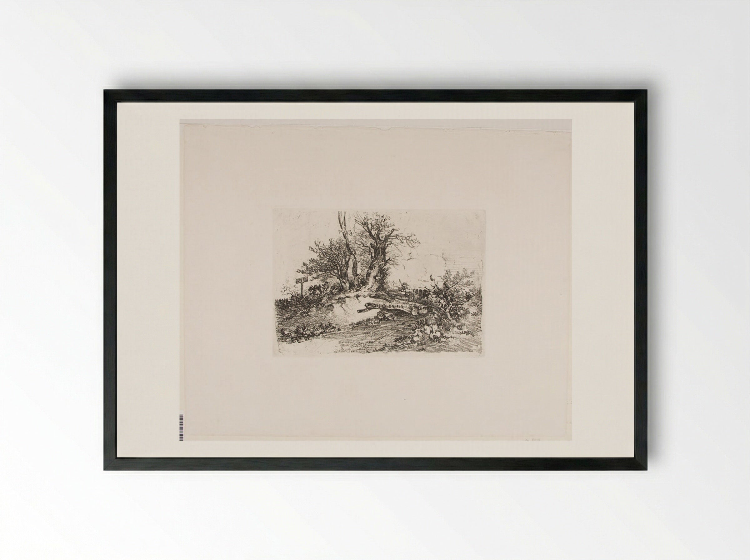 Trees on a Bank - John Crome - Framed Print Black