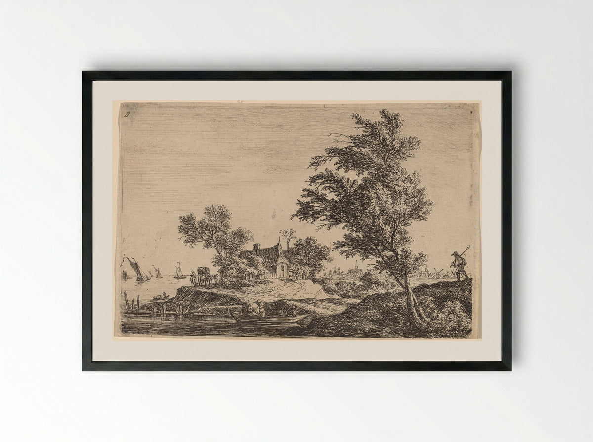 Trees - Anthonie Waterloo - Framed Print Black