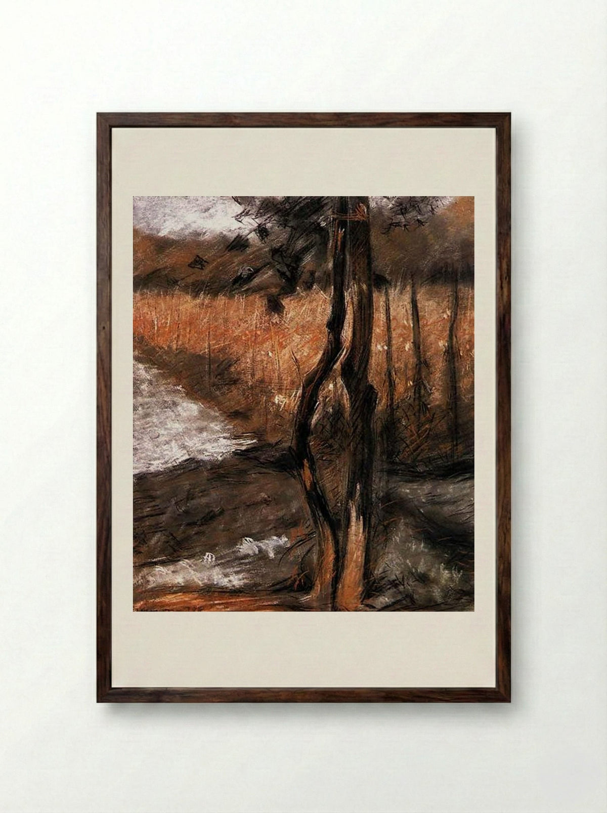 Trees - Umberto Boccioni - Framed Print Dark Wood