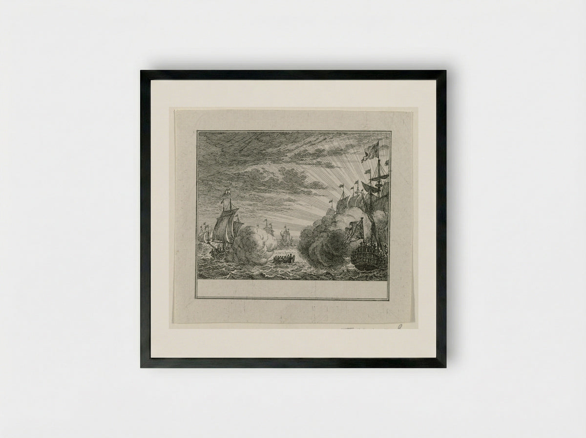 Treffen tussen Fielding en Van Bylandt - Simon Fokke - Framed Print Black