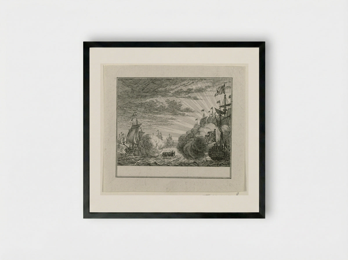 Treffen tussen Fielding en Van Bylandt - Simon Fokke - Framed Print Black