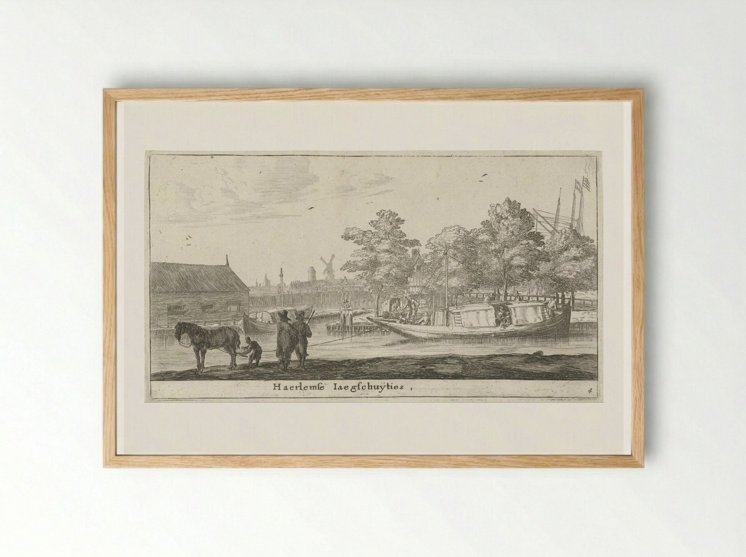 Trekschuit naar Haarlem - Reinier Nooms - Framed Print Wood