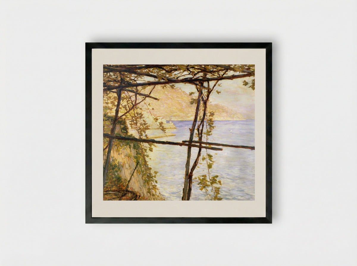 Trellised Vines - Henry Herbert La Thangue - Framed Print Black