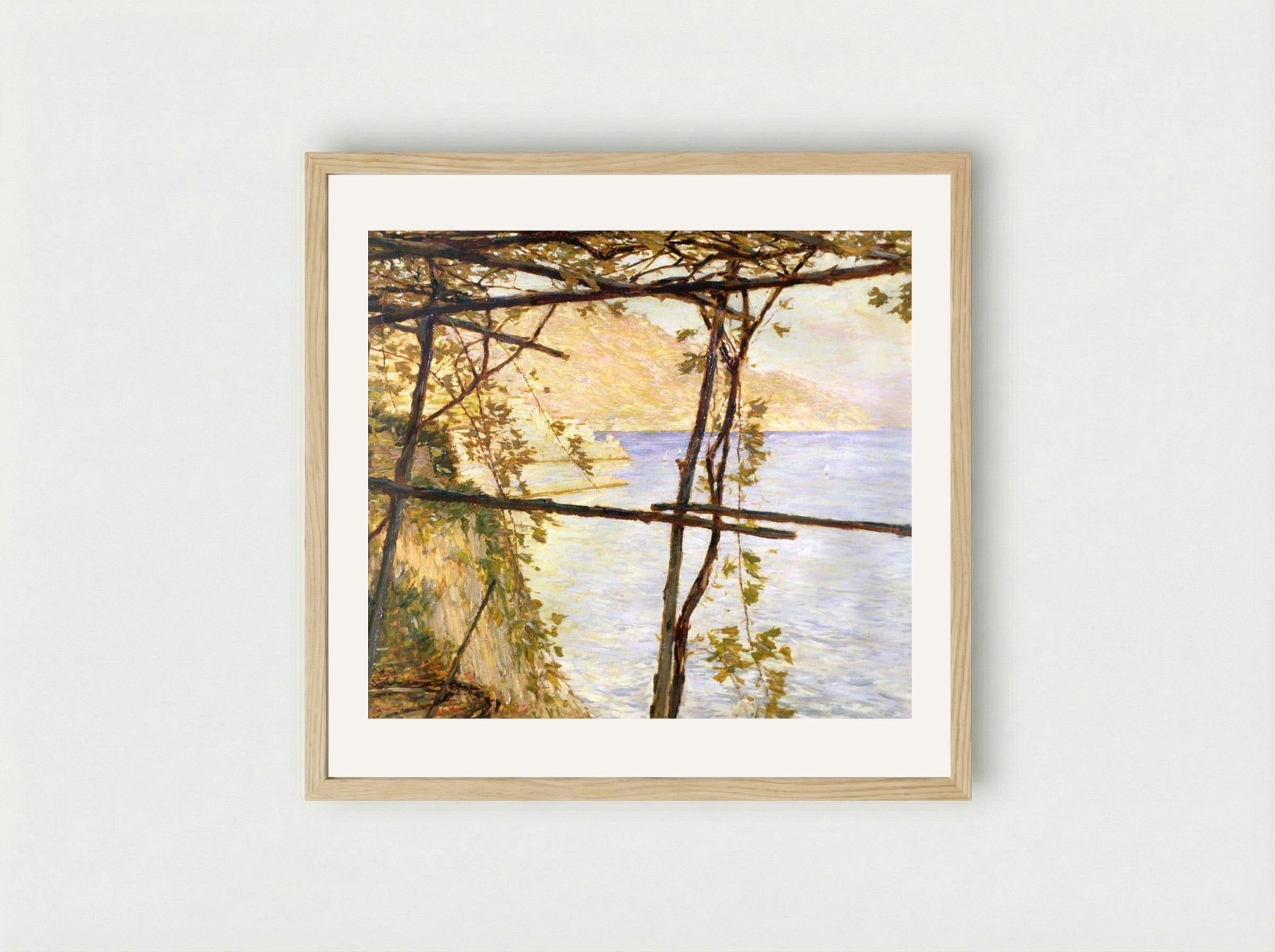 Trellised Vines - Henry Herbert La Thangue - Framed Print Wood