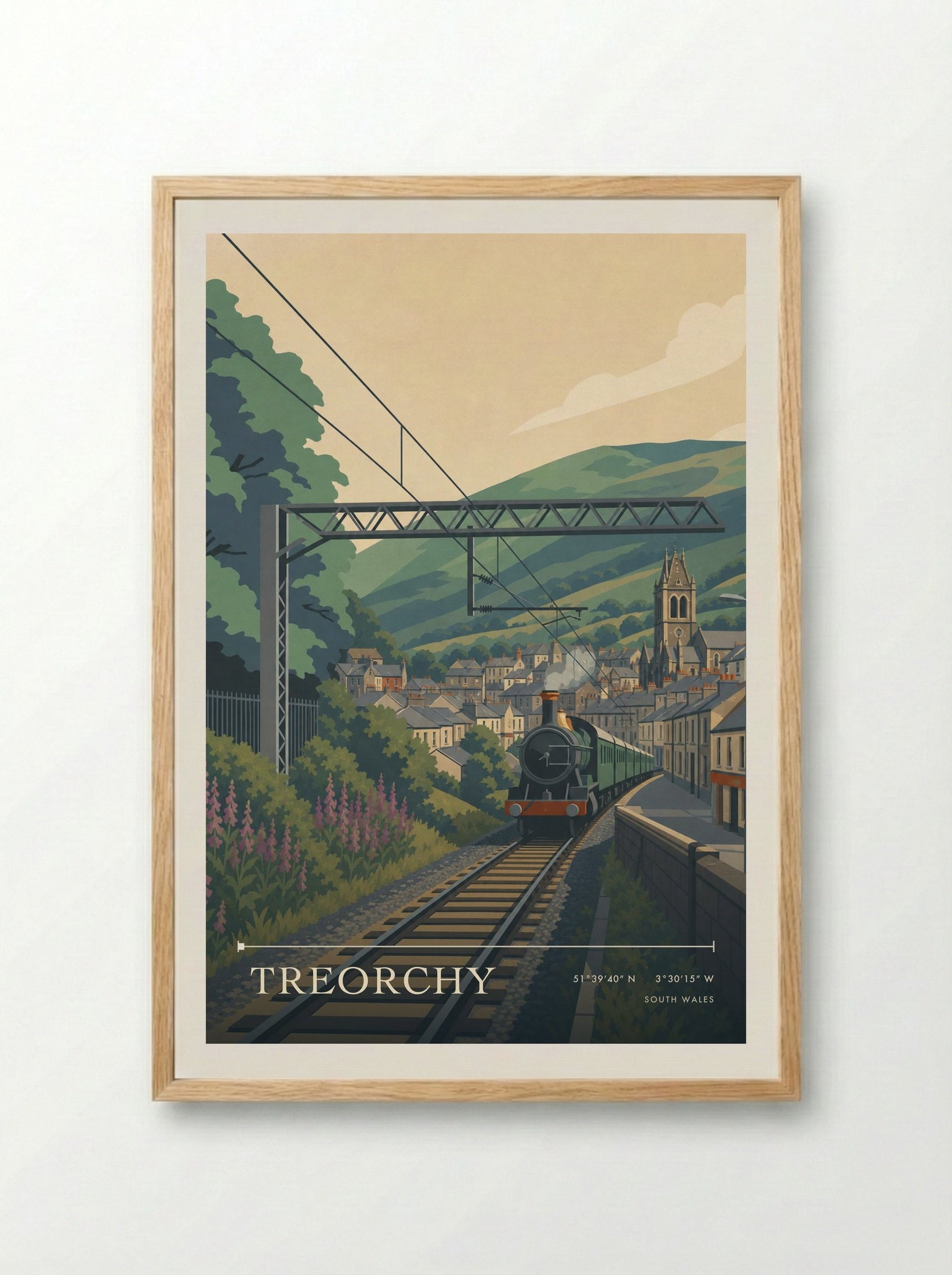 Treorchy South Wales Wales Travel Poster - Framed Print Wood