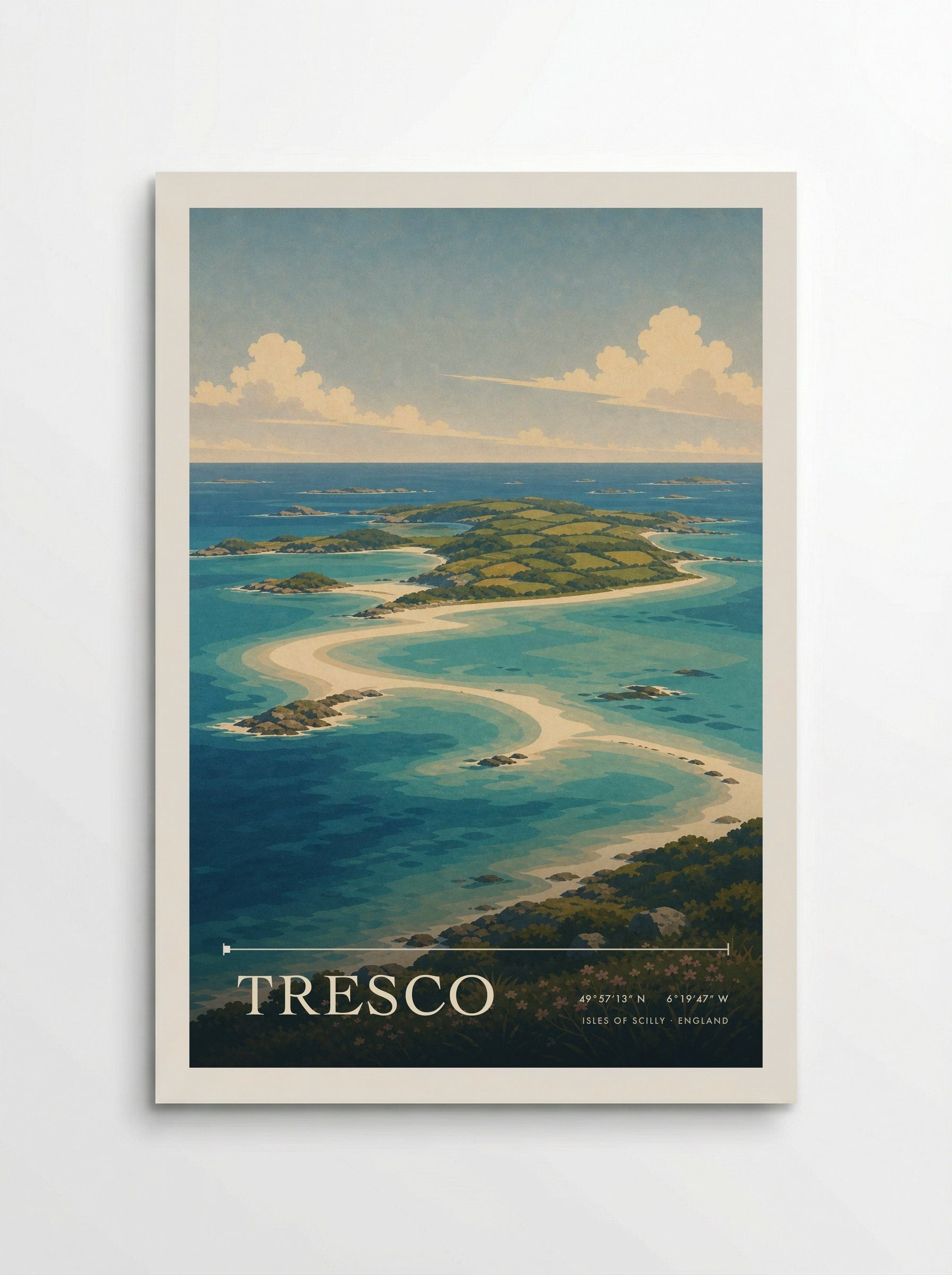 Tresco Isles of Scilly England Travel Poster - Poster