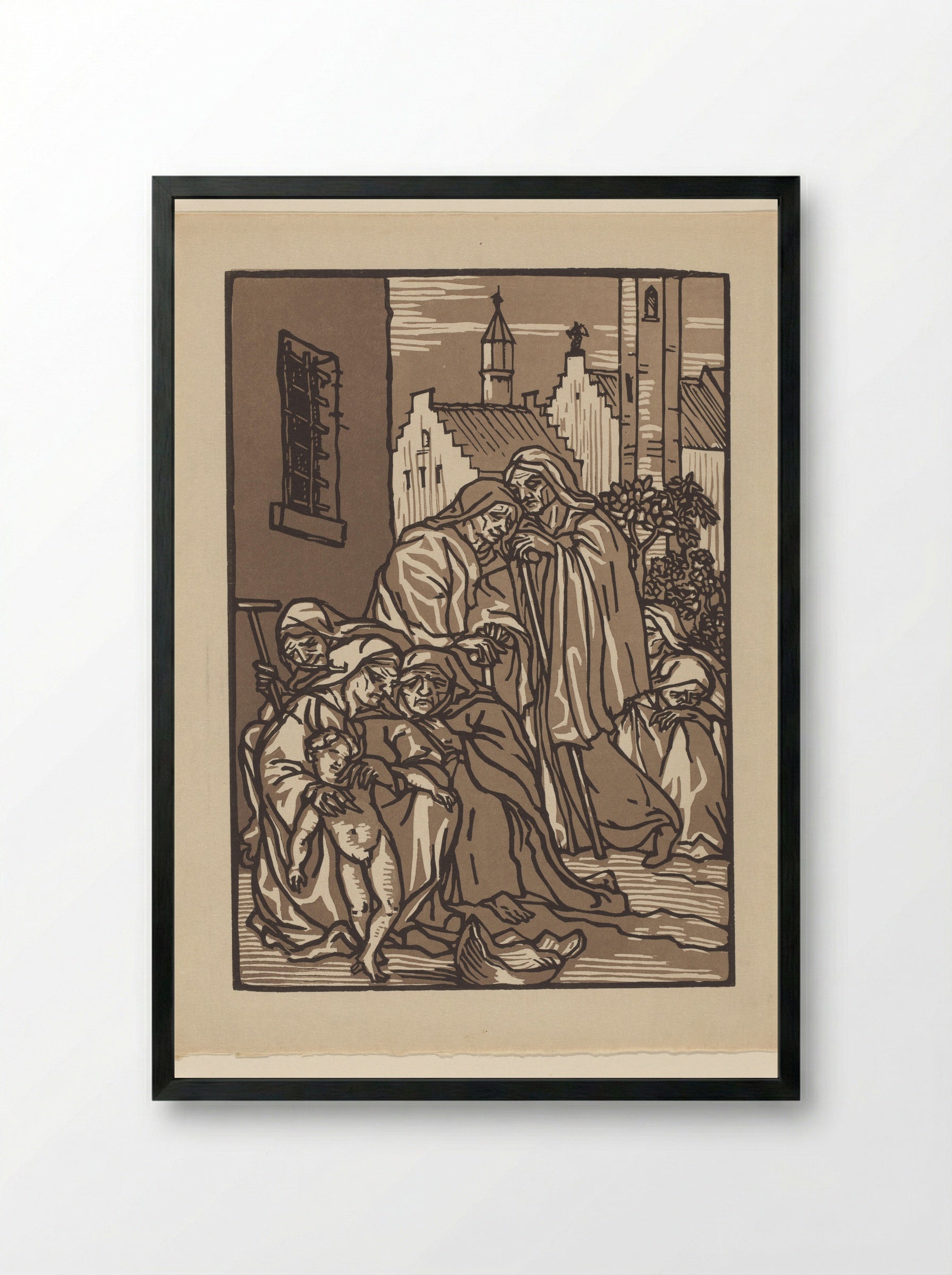 Treurende oude vrouwen - Émile Bernard - Framed Print Black