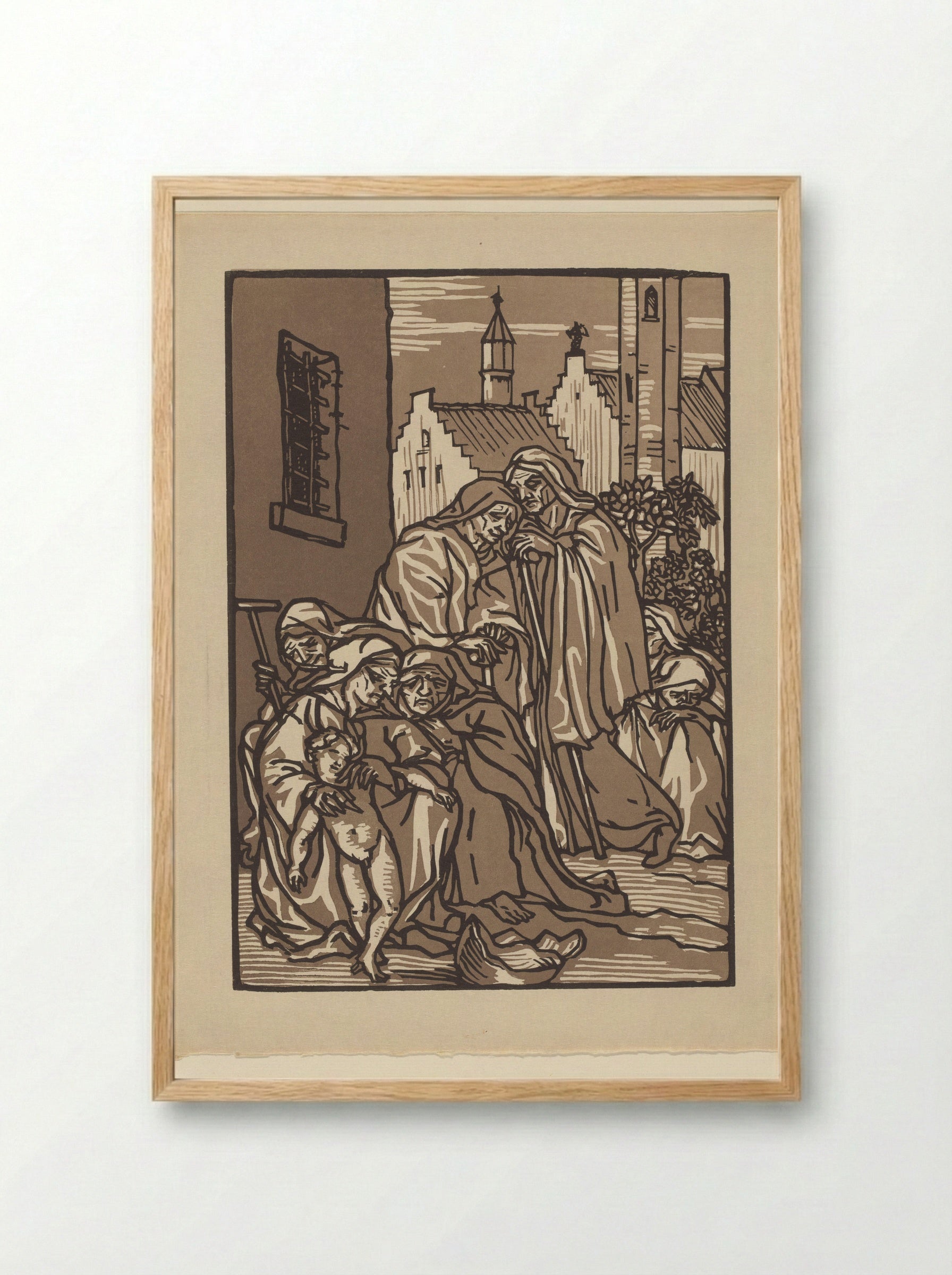 Treurende oude vrouwen - Émile Bernard - Framed Print Wood