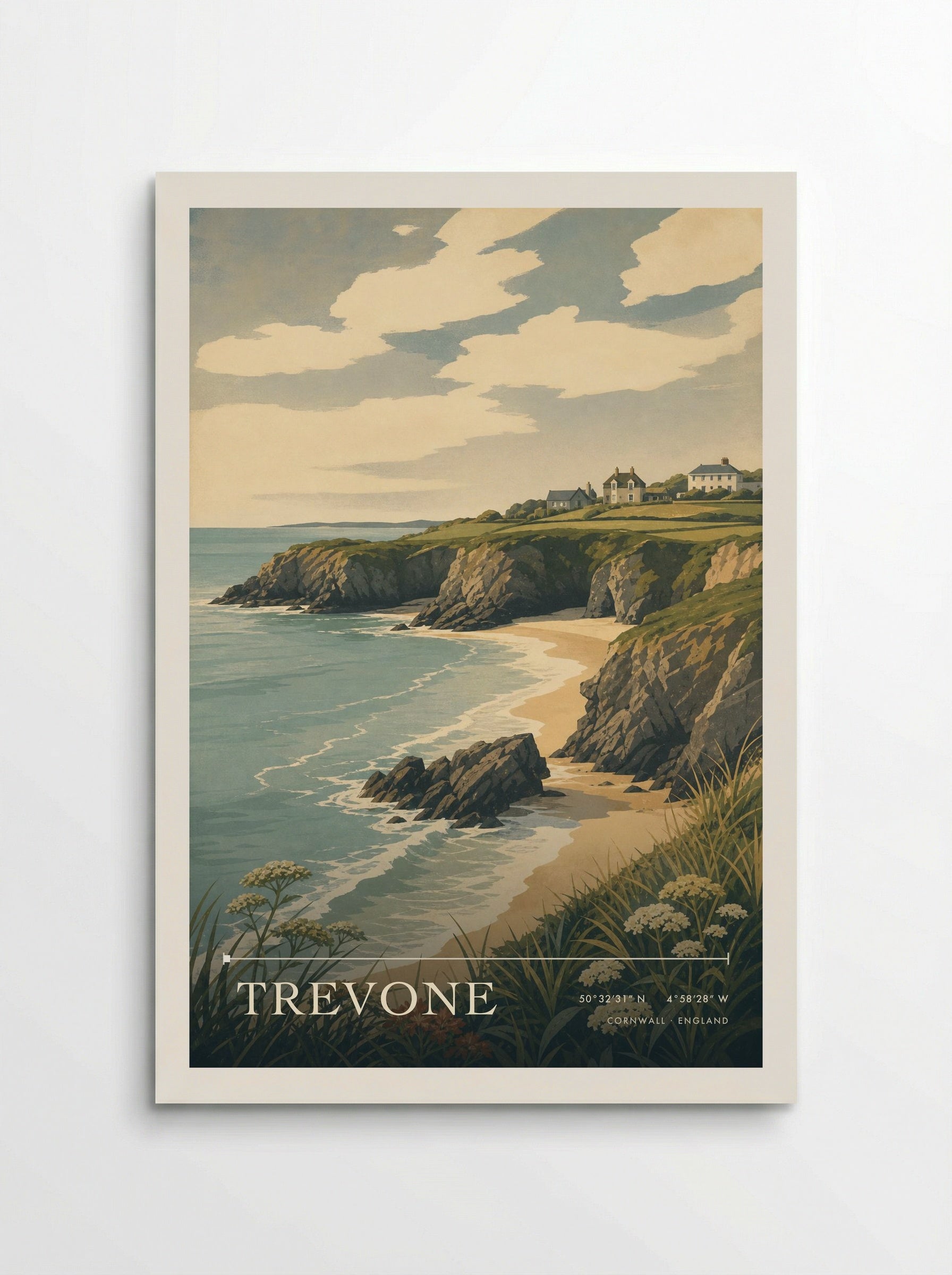 Trevone Cornwall England Travel Poster - Poster