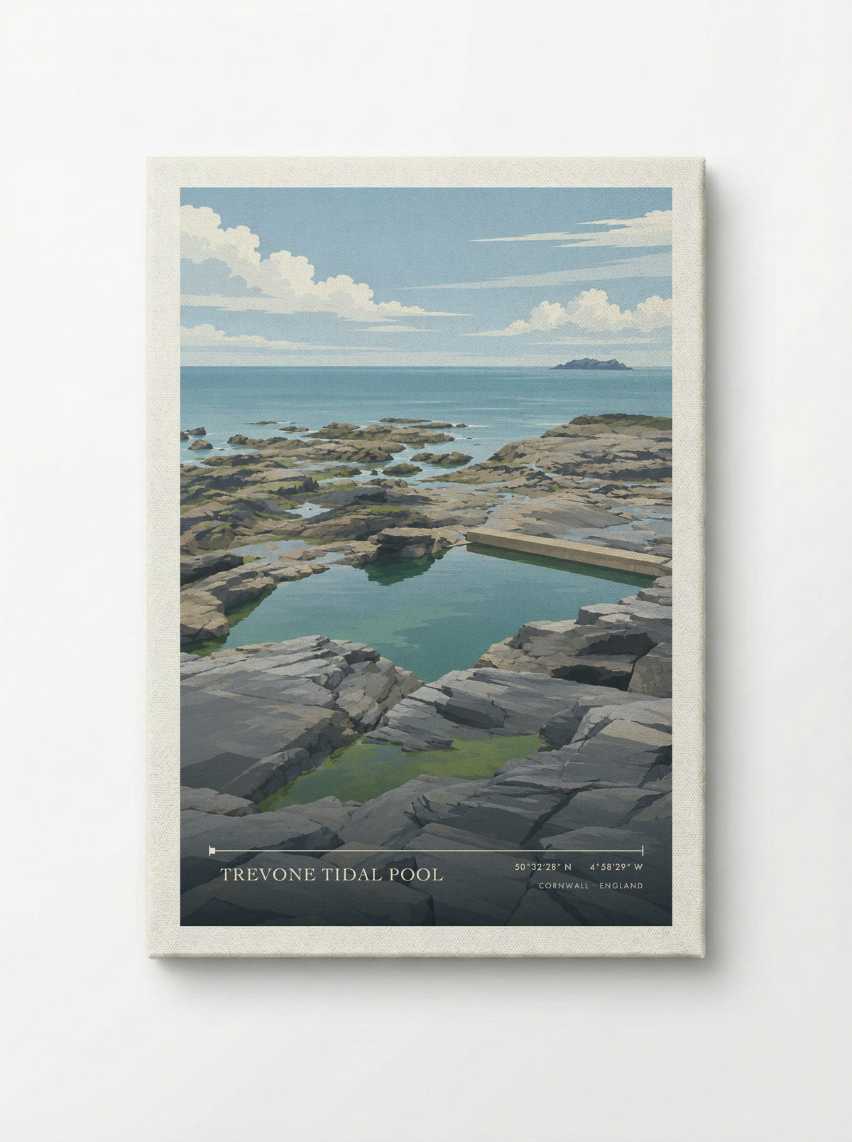 Trevone Tidal Pool, Cornwall | Travel Poster - Canvas