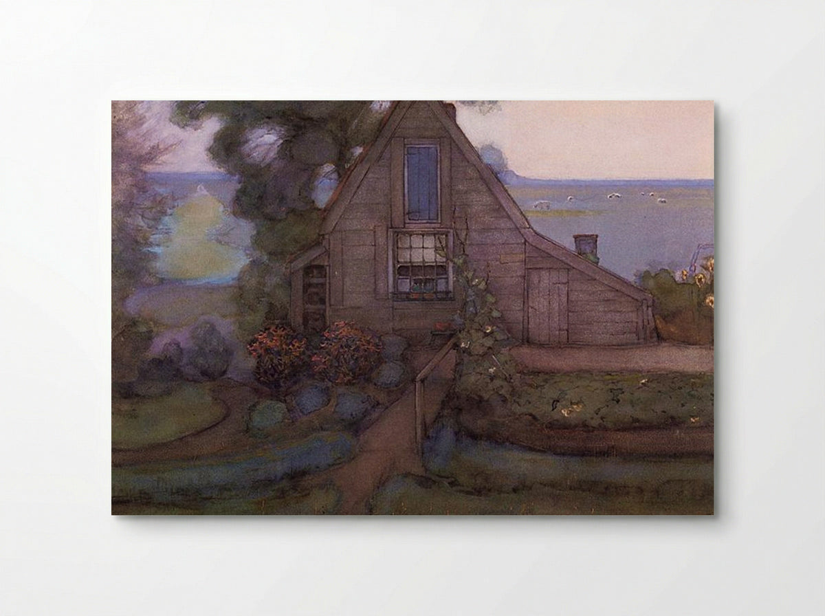 Triangulated Farmhouse Facade with Polder in Blue - Piet Mondrian - Poster