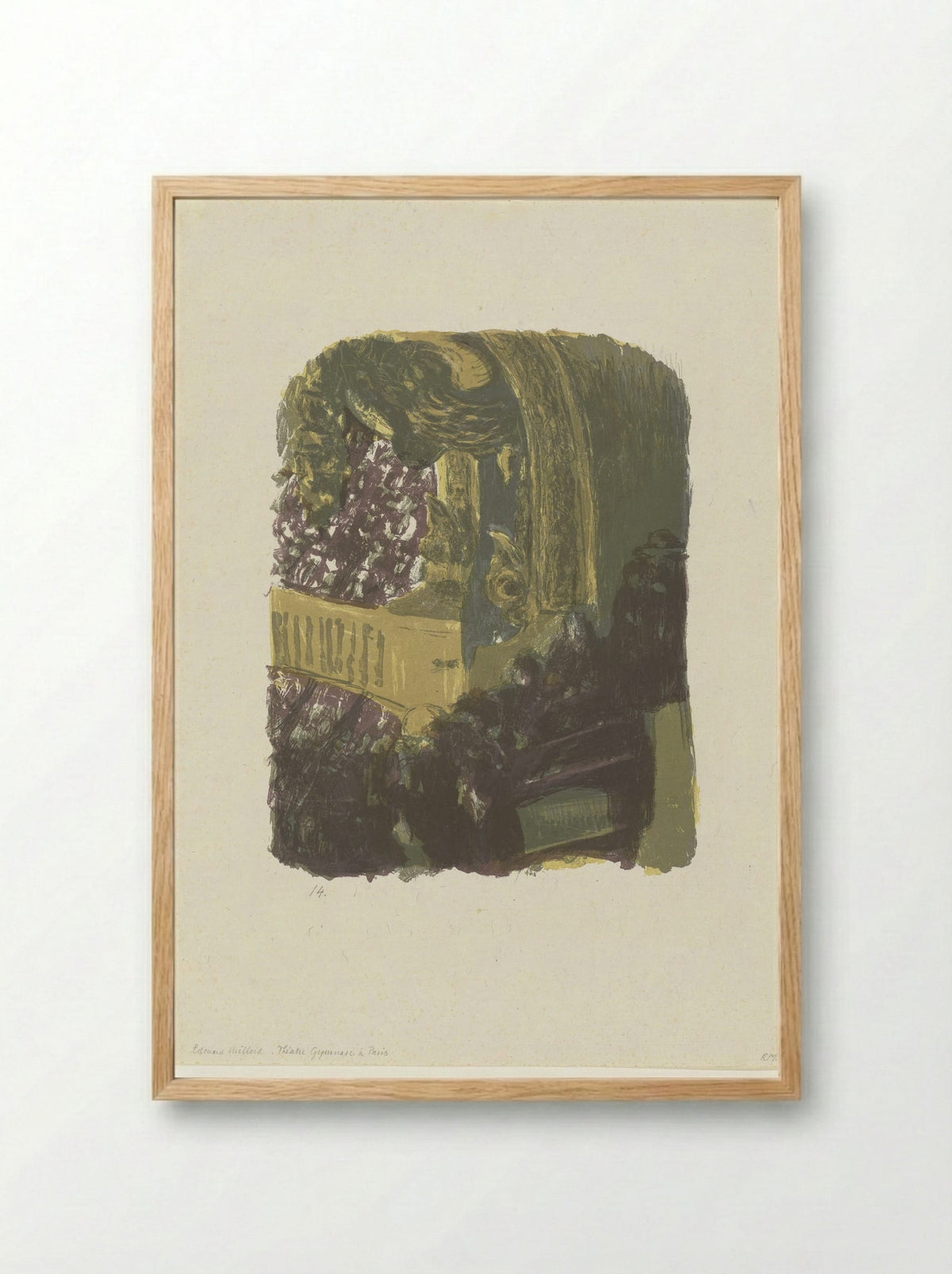 Tribune en balkons met publiek in Théâtre Gymnase in Parijs - Édouard Vuillard - Framed Print Wood