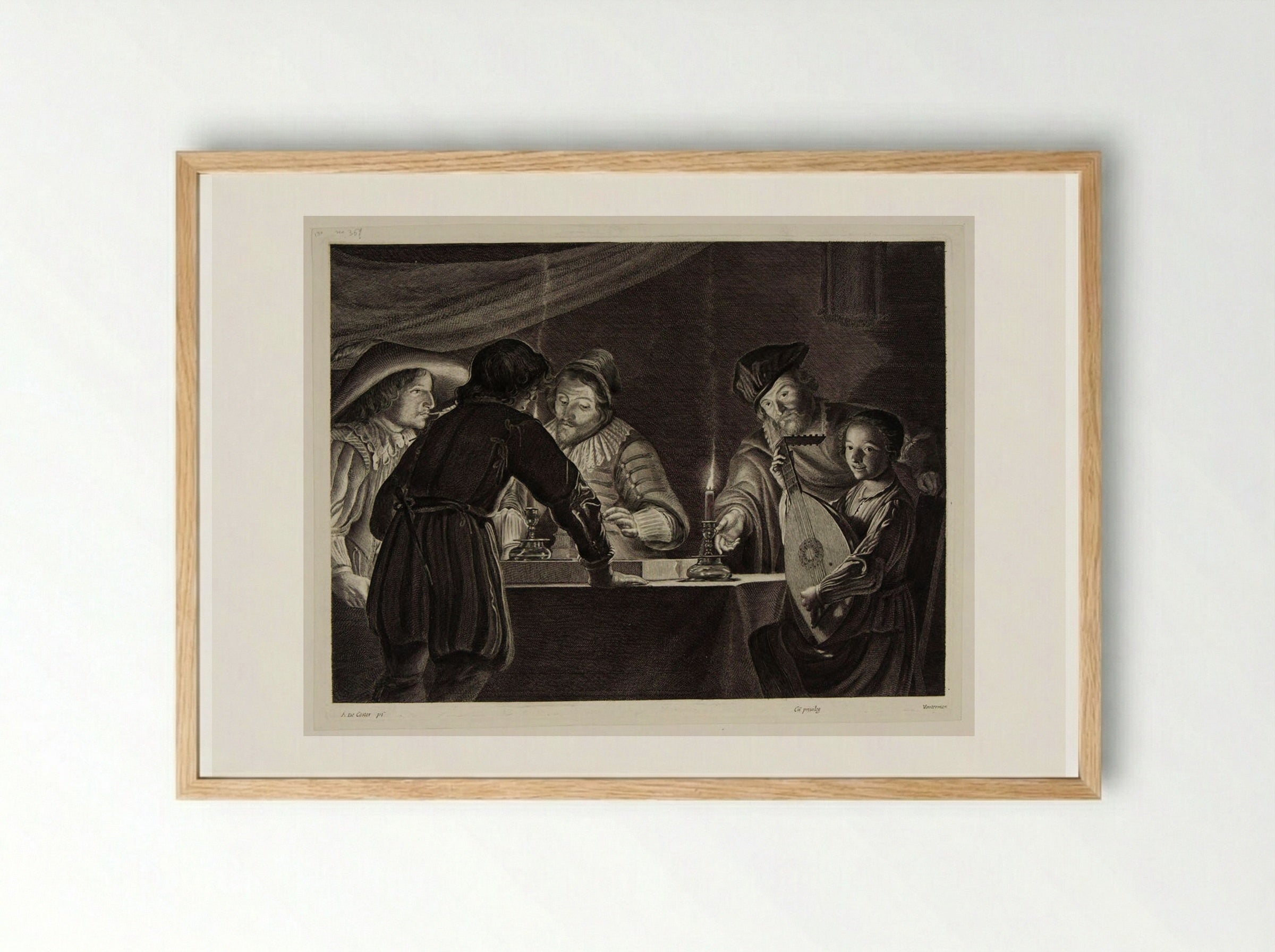 Tric-Trac Players - Lucas Vorsterman I - Framed Print Wood