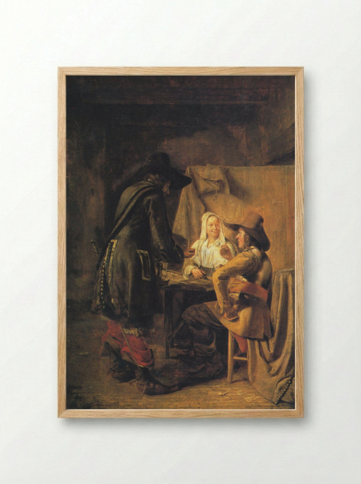 Tric-Trac Players - Pieter de Hooch - Framed Print Wood