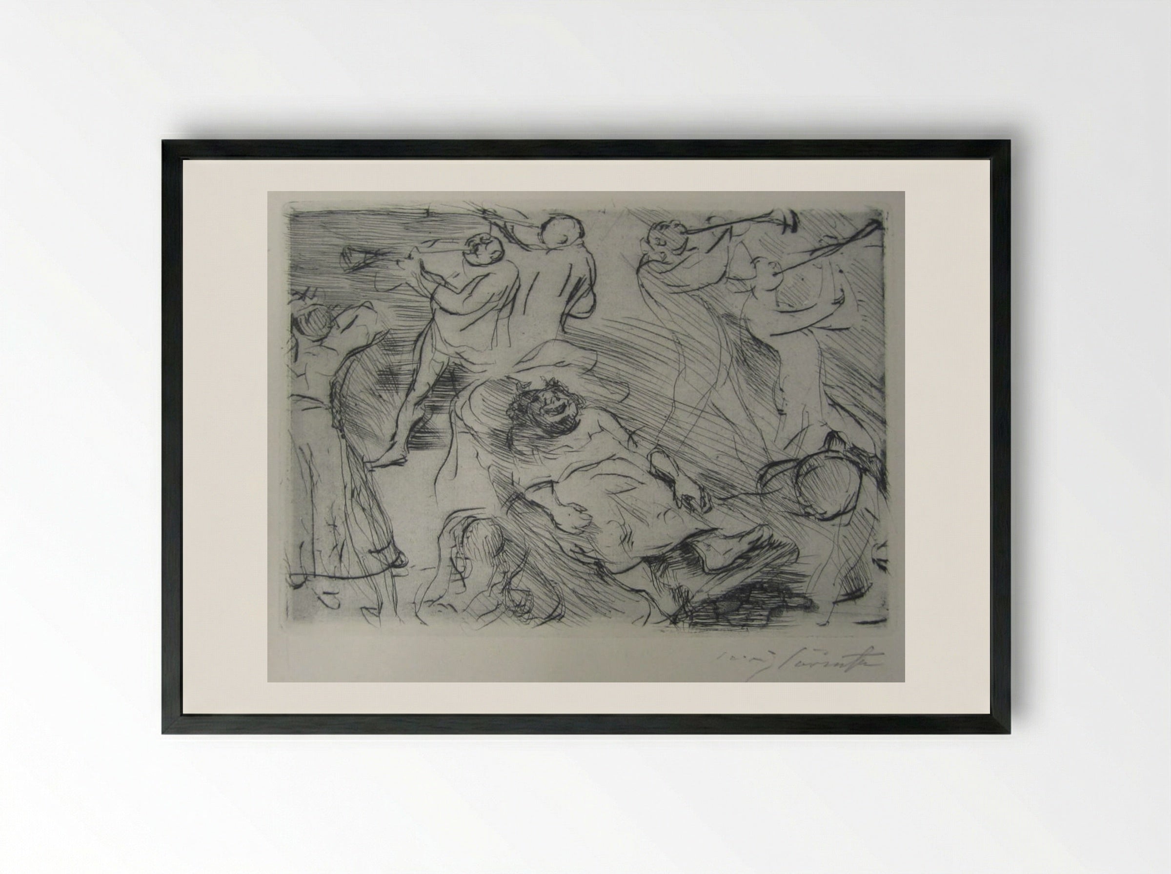Trimalchio's Funeral - Lovis Corinth - Framed Print Black