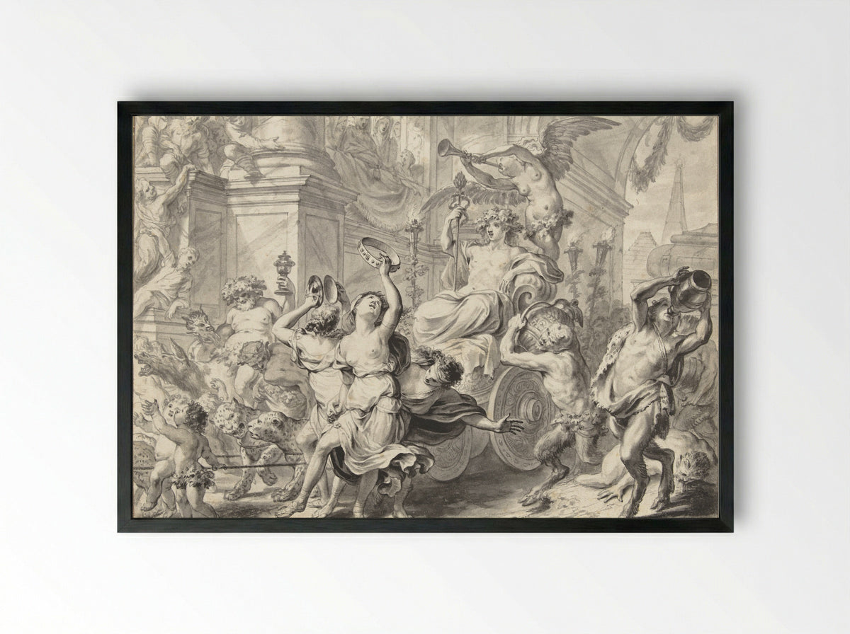 Triomf van Bacchus - Godfried Maes - Framed Print Black
