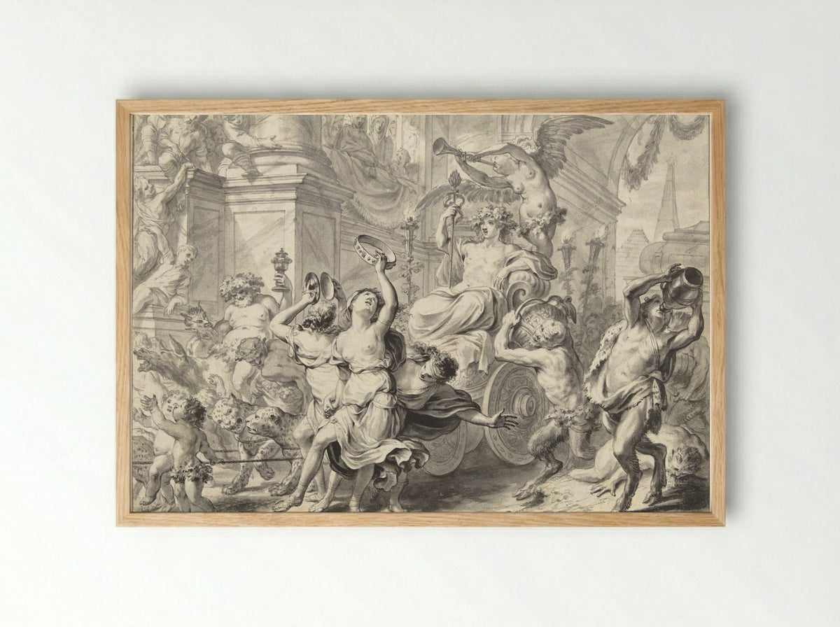 Triomf van Bacchus - Godfried Maes - Framed Print Wood