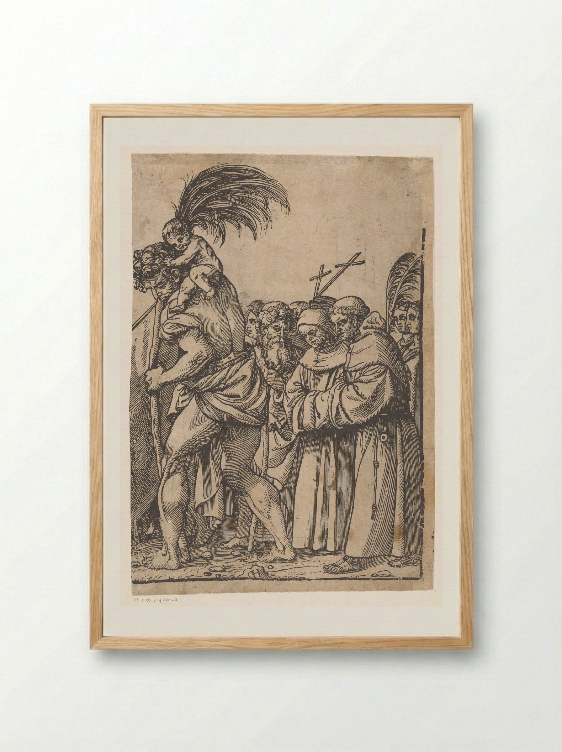 Triomf van Christus (achtste deel) - Andrea Andreani - Framed Print Wood