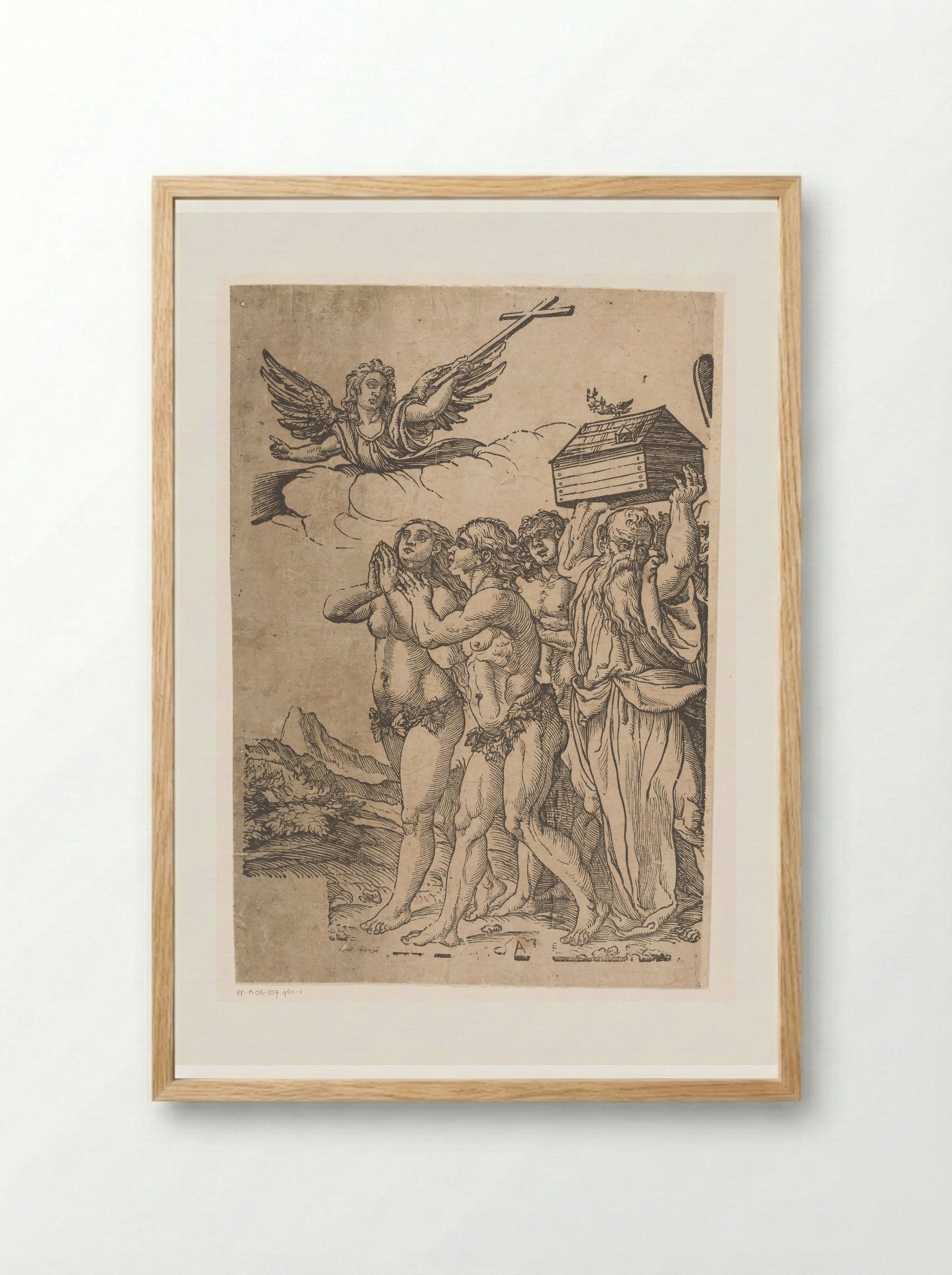 Triomf van Christus (eerste deel) - Andrea Andreani - Framed Print Wood