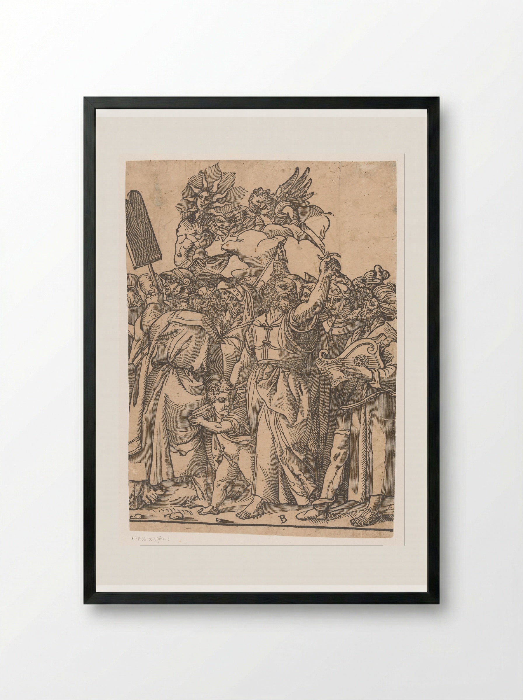 Triomf van Christus (tweede deel) - Andrea Andreani - Framed Print Black