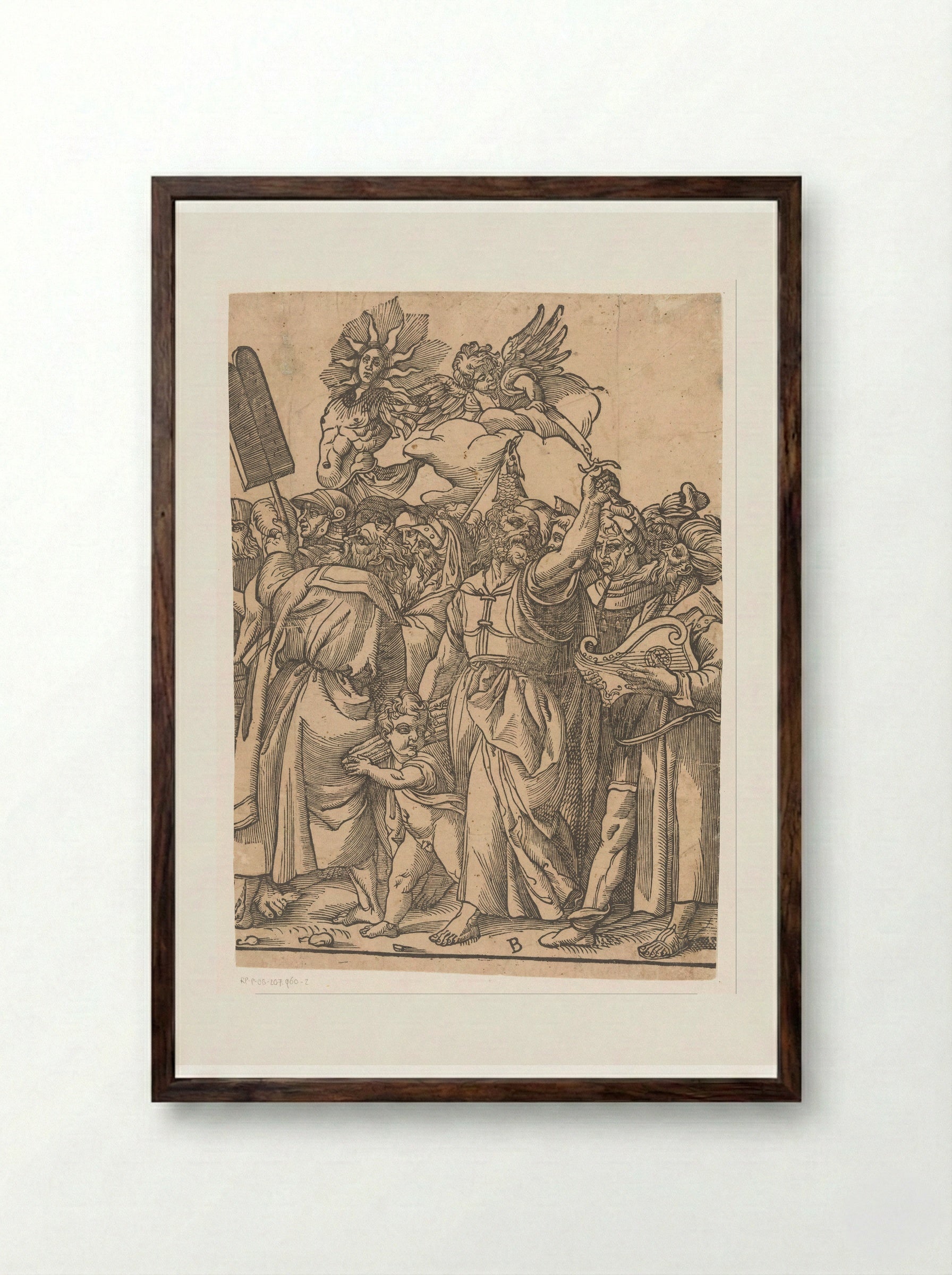 Triomf van Christus (tweede deel) - Andrea Andreani - Framed Print Dark Wood