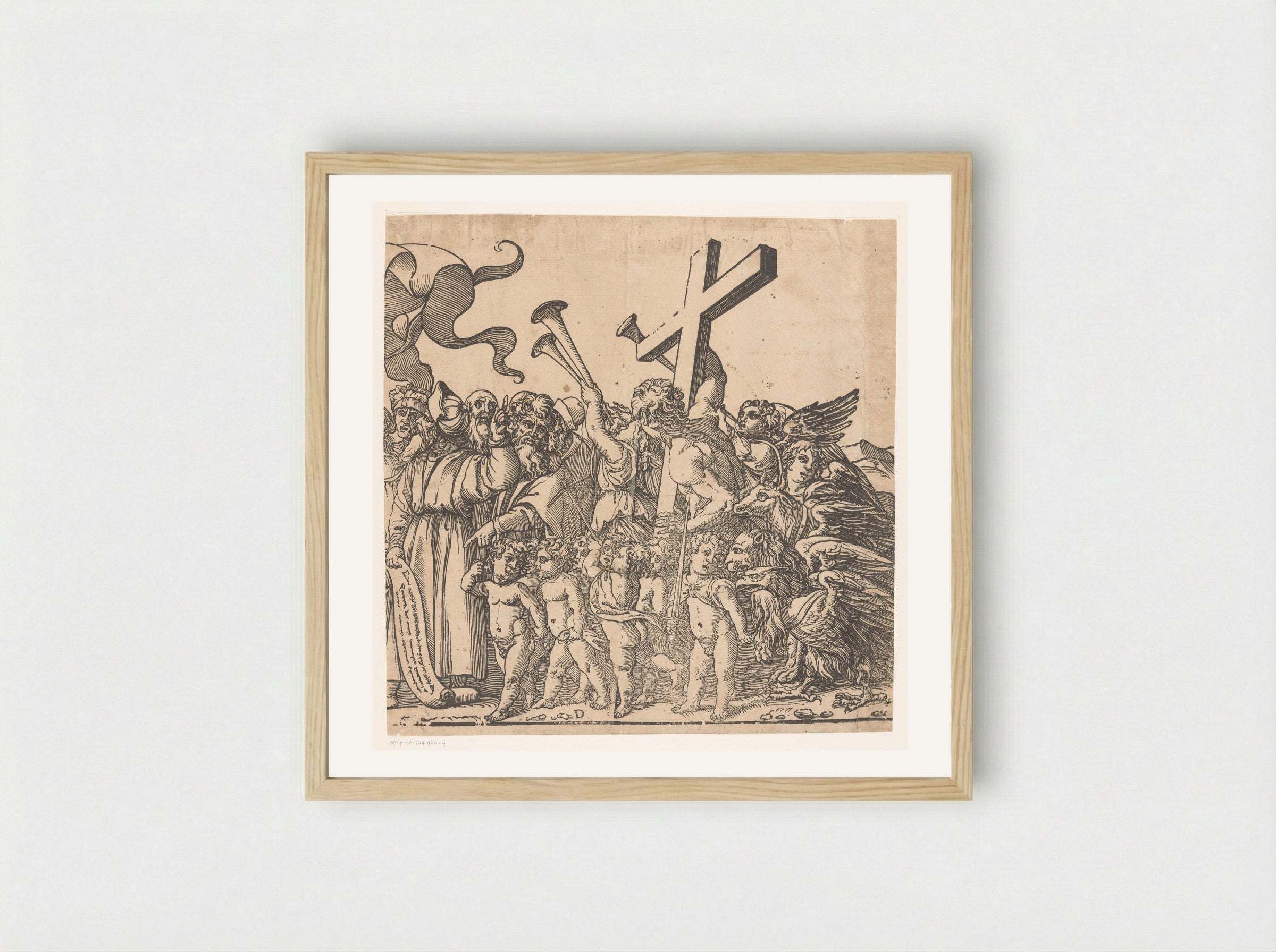 Triomf van Christus (vierde deel) - Andrea Andreani - Framed Print Wood