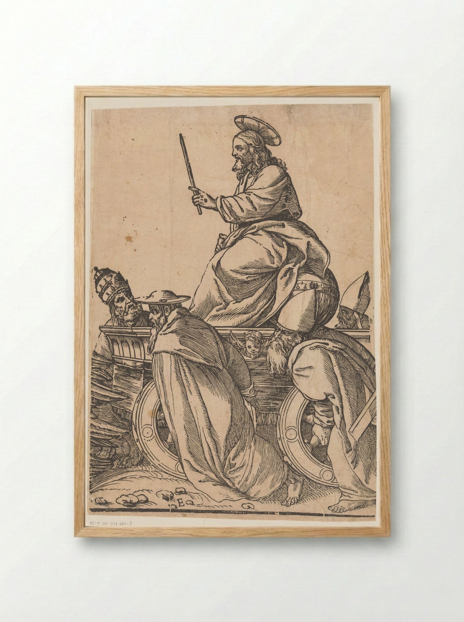 Triomf van Christus (vijfde deel) - Andrea Andreani - Framed Print Wood