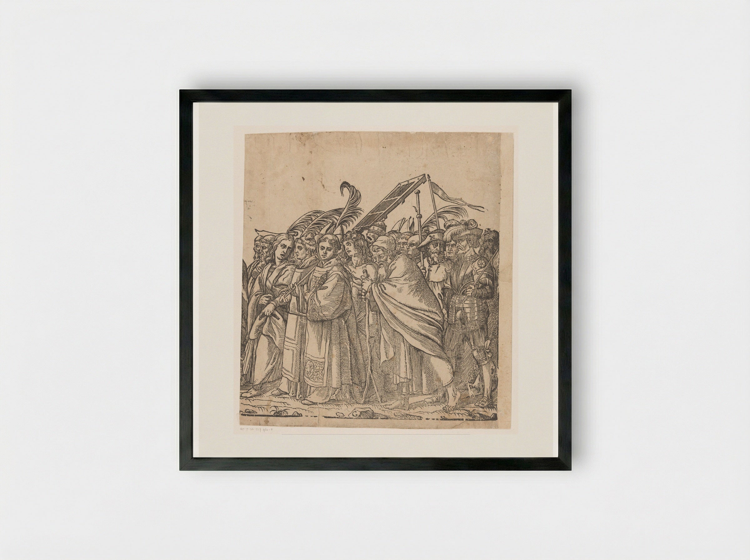Triomf van Christus (zevende deel) - Andrea Andreani - Framed Print Black