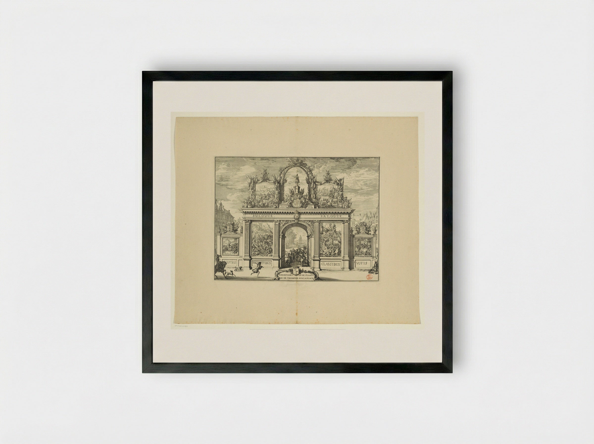 Triomfboog op de Plaats - Romeyn de Hooghe - Framed Print Black