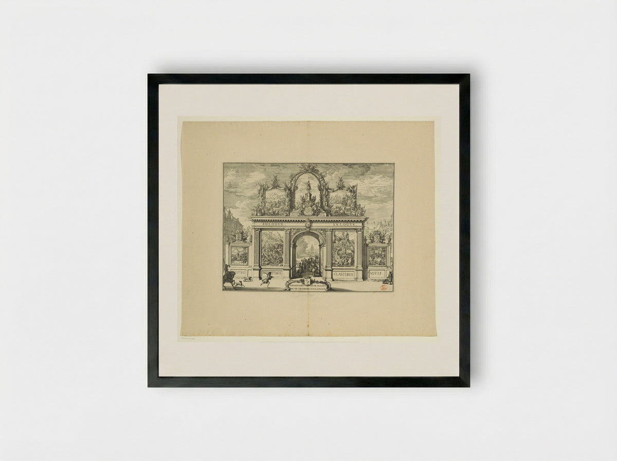 Triomfboog op de Plaats - Romeyn de Hooghe - Framed Print Black