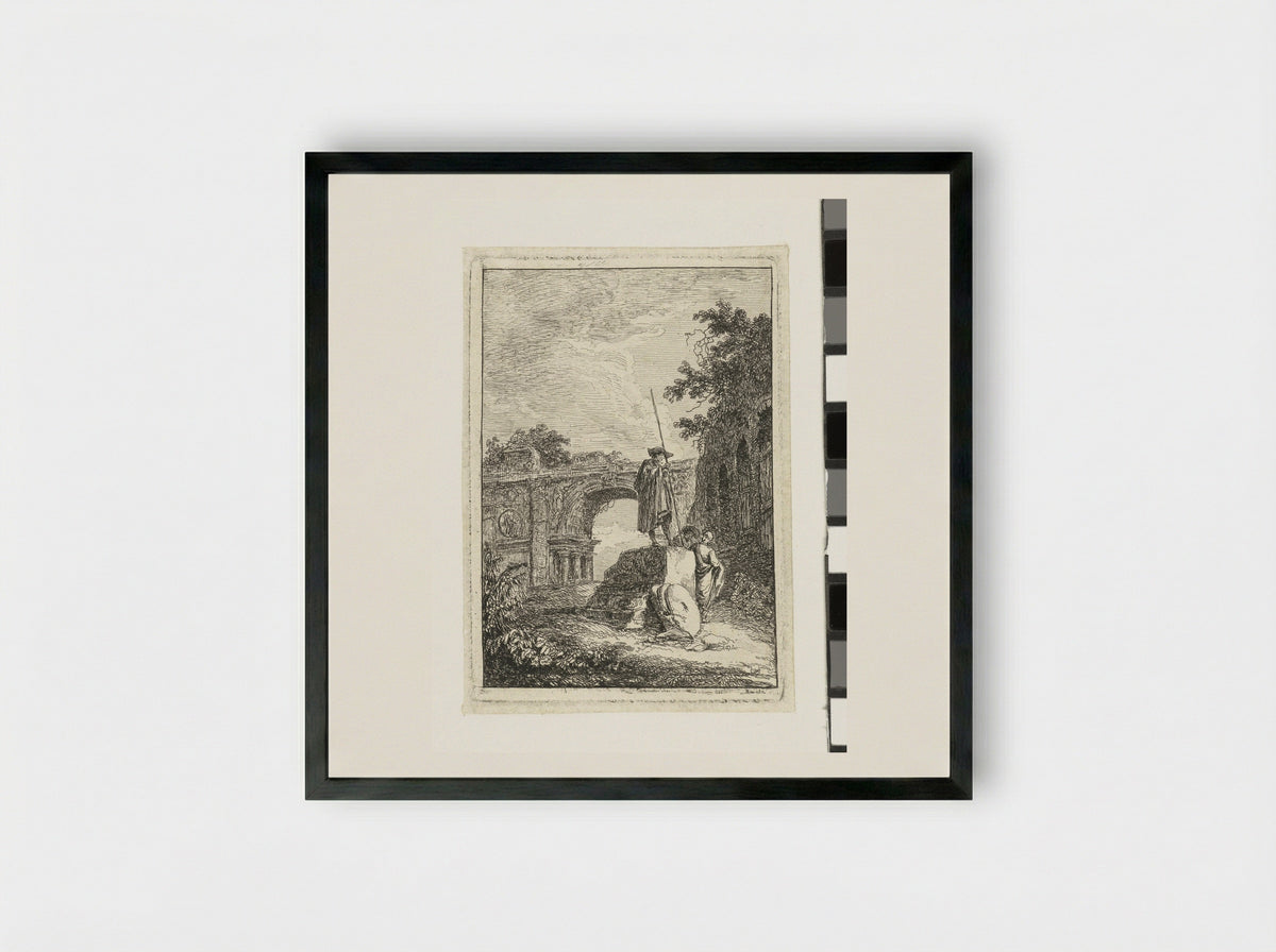 Triomfboog - Hubert Robert - Framed Print Black