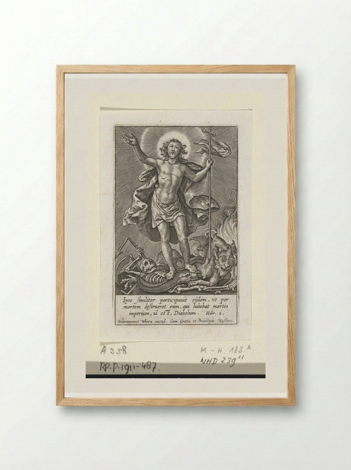 Triomferende Christus - Hieronymus Wierix - Framed Print Wood