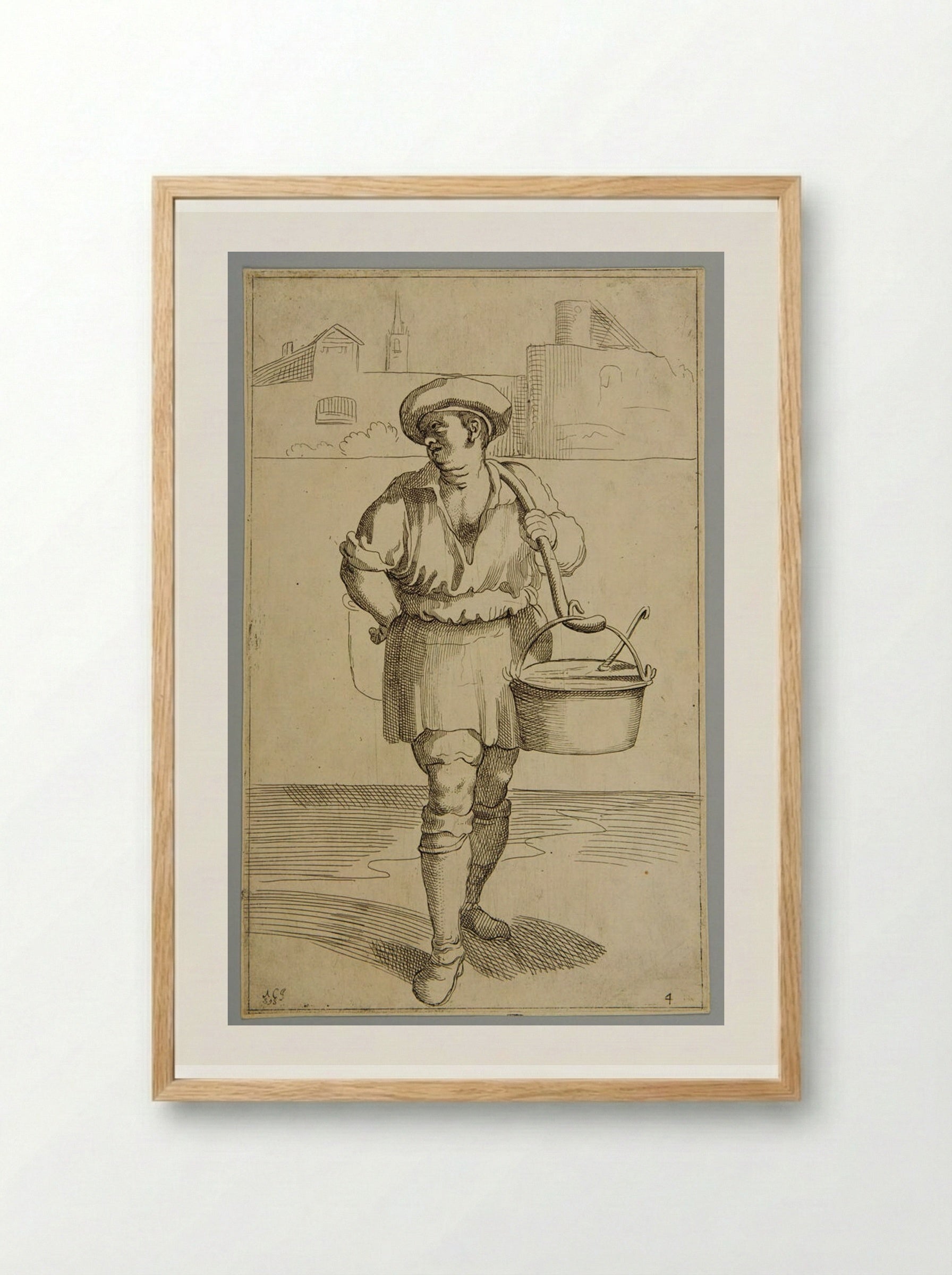 Tripe Seller!, plate 4 - Simon Guillain - Framed Print Wood
