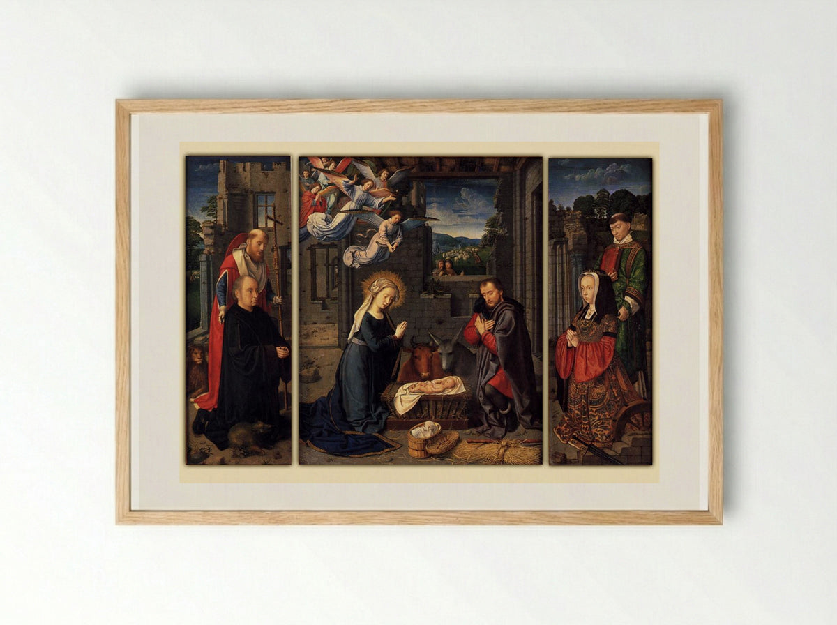 Triptych with the Nativity - Gerard David - Framed Print Wood