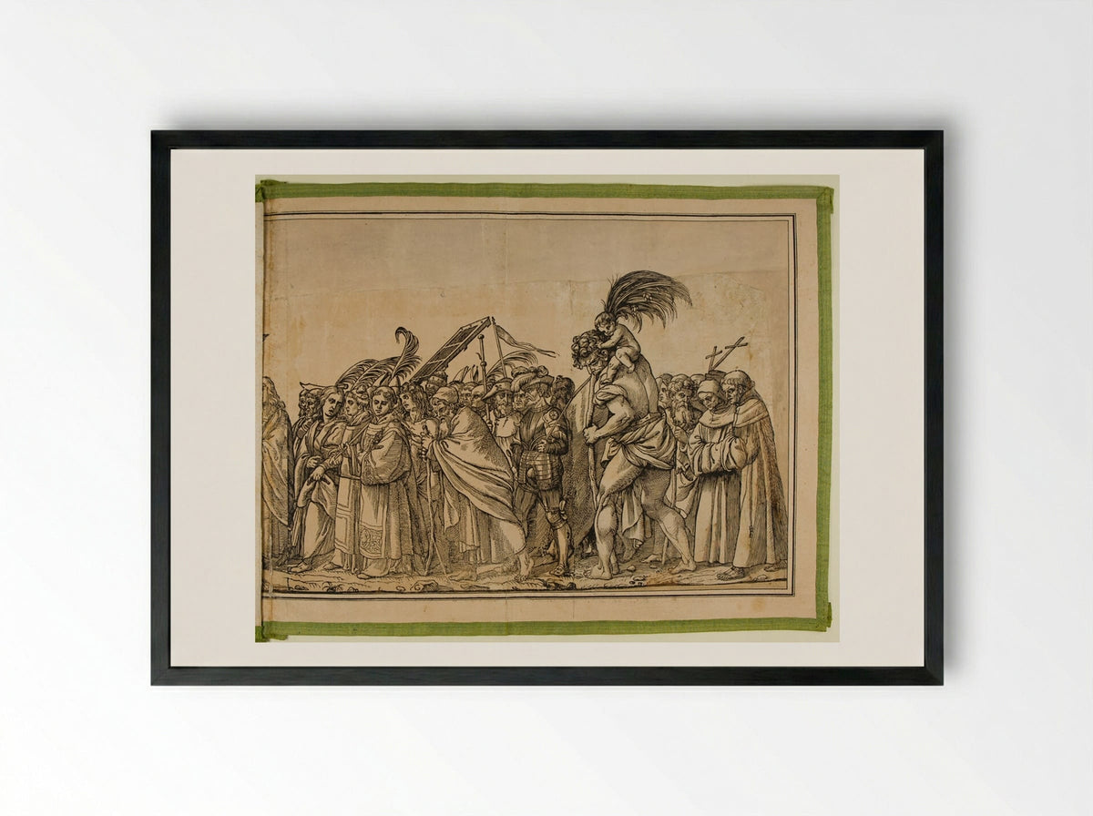 Triumph of Christ - Andrea Andreani - Framed Print Black