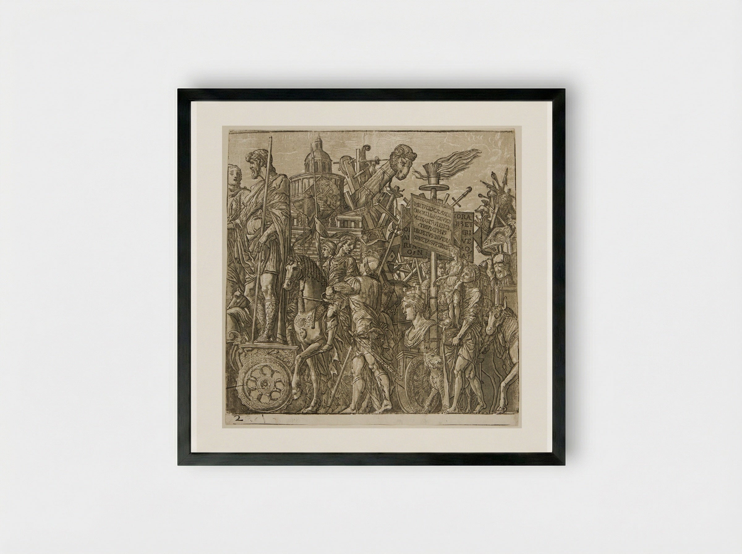 Triumph of Julius Caesar - Andrea Andreani - Framed Print Black