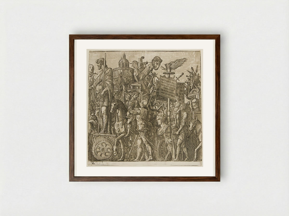 Triumph of Julius Caesar - Andrea Andreani - Framed Print Dark Wood