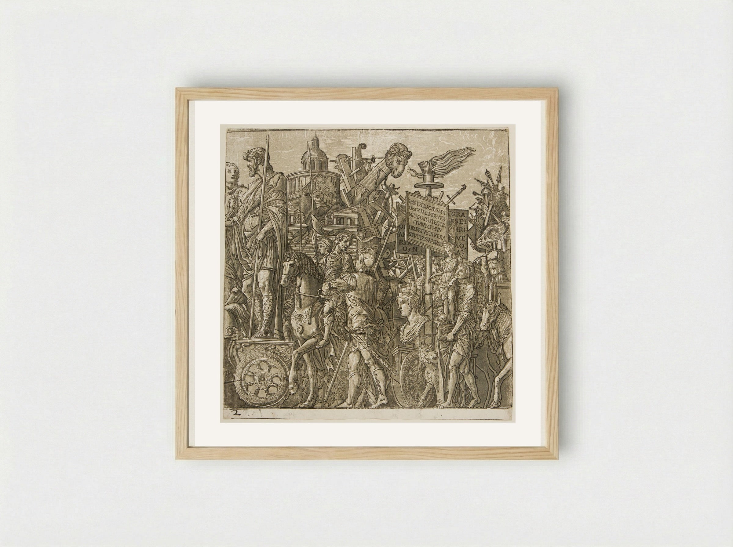 Triumph of Julius Caesar - Andrea Andreani - Framed Print Wood