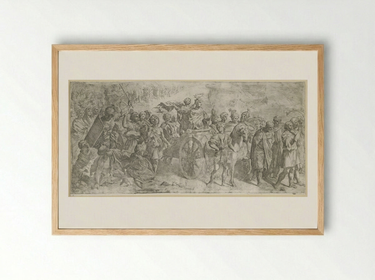 Triumph of a Roman Emperor - Giovanni Lanfranco - Framed Print Wood