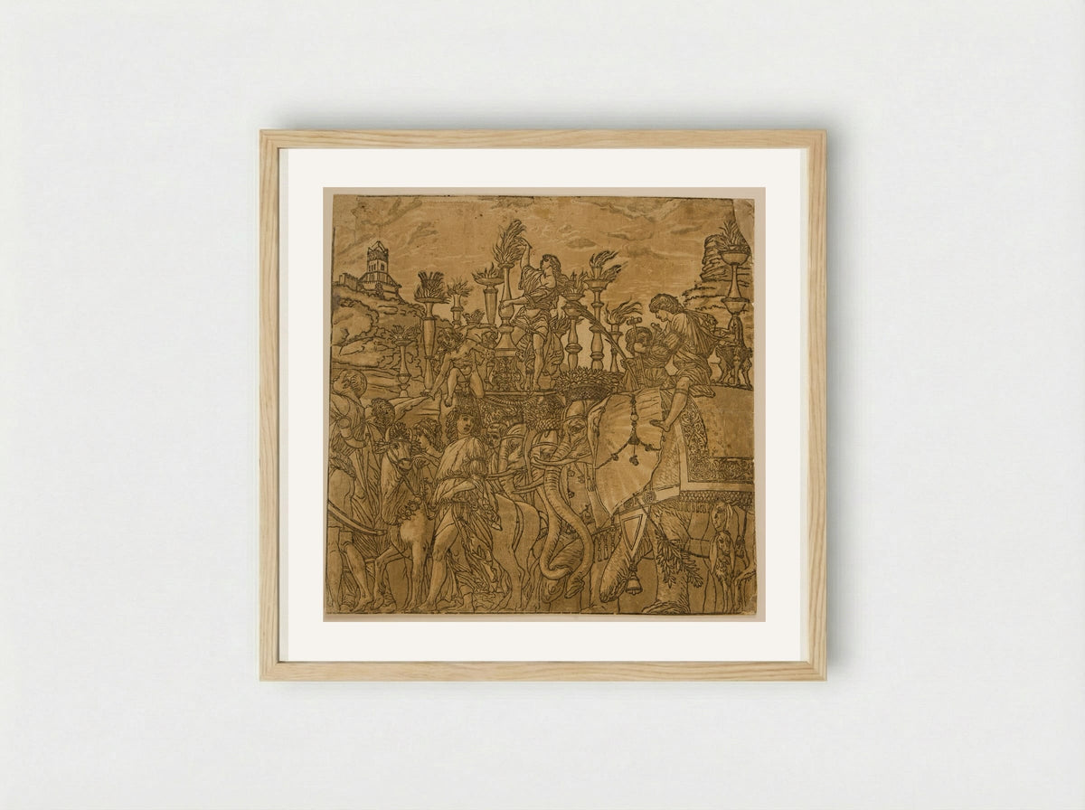 Triumph with Elephants - Andrea Andreani - Framed Print Wood