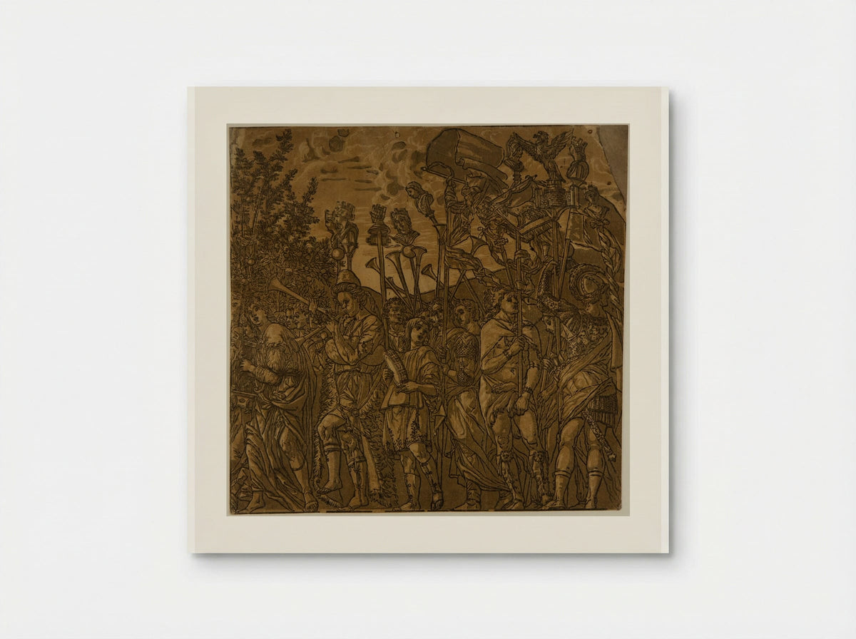 Triumph with Musicians and Soldiers Carrying Banners - Andrea Andreani - Poster