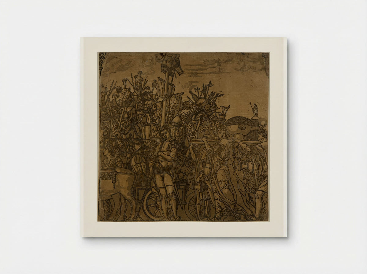 Triumph with a Chariot and Four Men Carrying Vases - Andrea Andreani - Poster